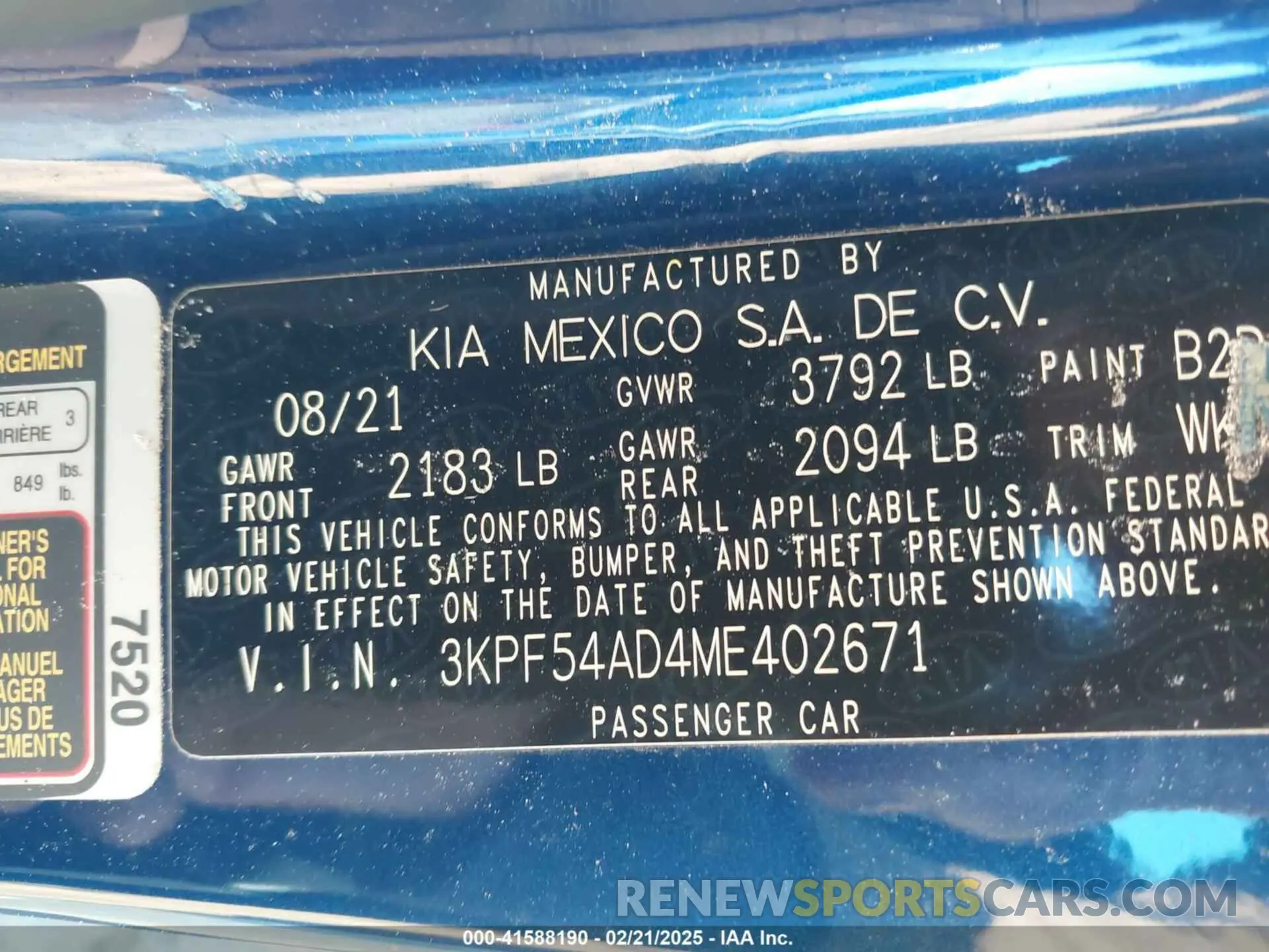 9 Photograph of a damaged car 3KPF54AD4ME402671 KIA FORTE 2021