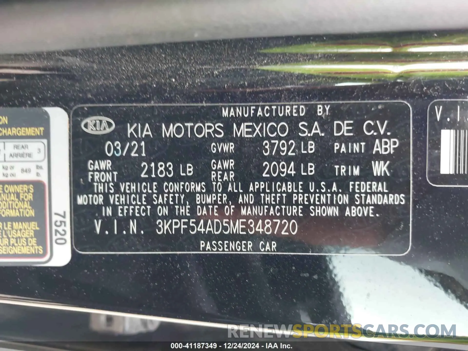 9 Photograph of a damaged car 3KPF54AD5ME348720 KIA FORTE 2021