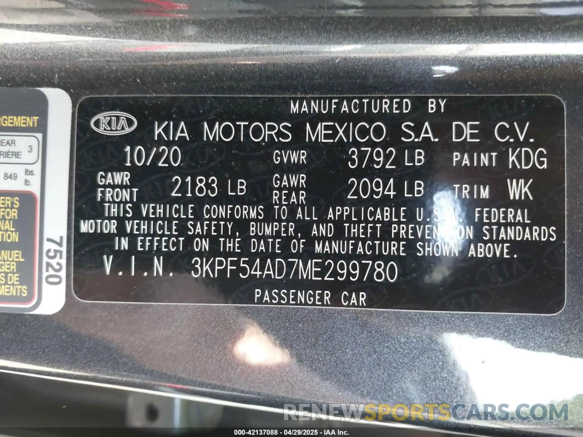 9 Photograph of a damaged car 3KPF54AD7ME299780 KIA FORTE 2021