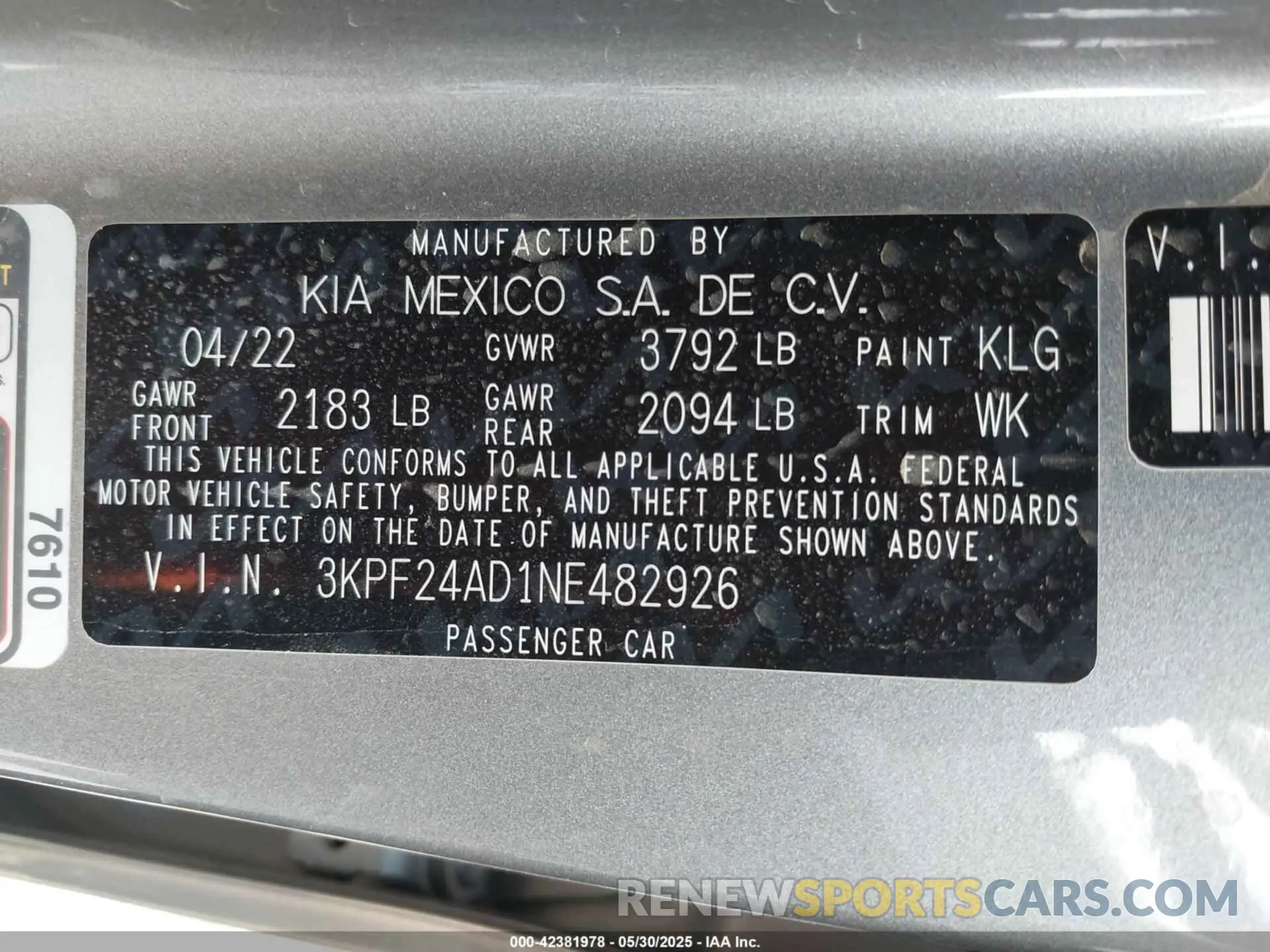 9 Photograph of a damaged car 3KPF24AD1NE482926 KIA FORTE 2022