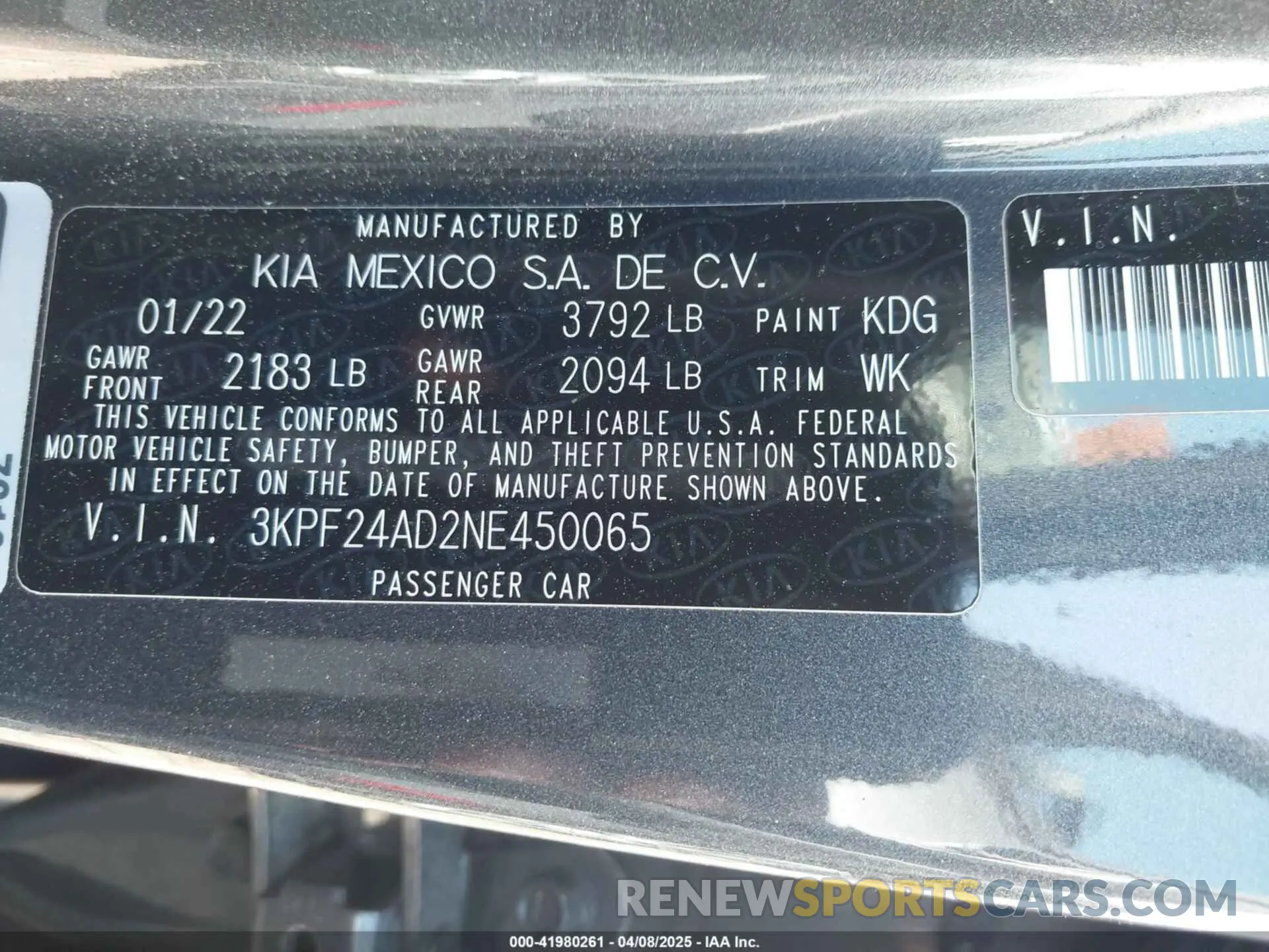 9 Photograph of a damaged car 3KPF24AD2NE450065 KIA FORTE 2022