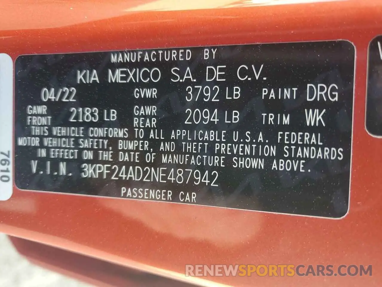 15 Photograph of a damaged car 3KPF24AD2NE487942 KIA FORTE 2022