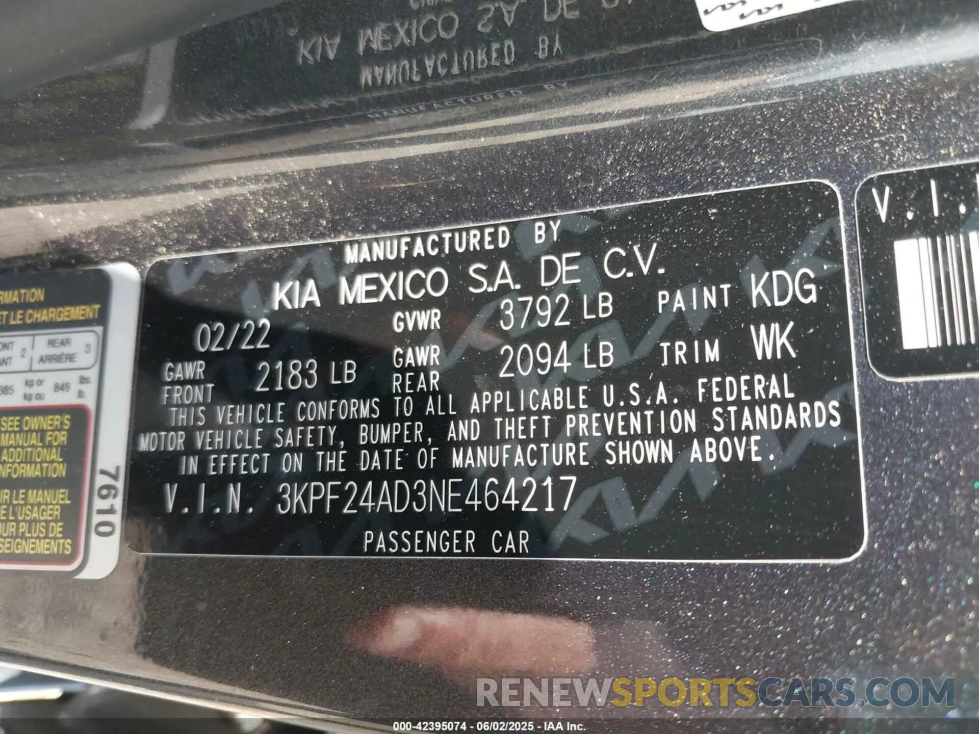 9 Photograph of a damaged car 3KPF24AD3NE464217 KIA FORTE 2022