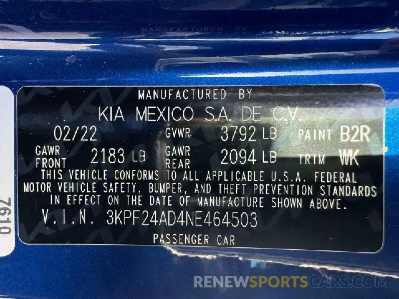 15 Photograph of a damaged car 3KPF24AD4NE464503 KIA FORTE 2022