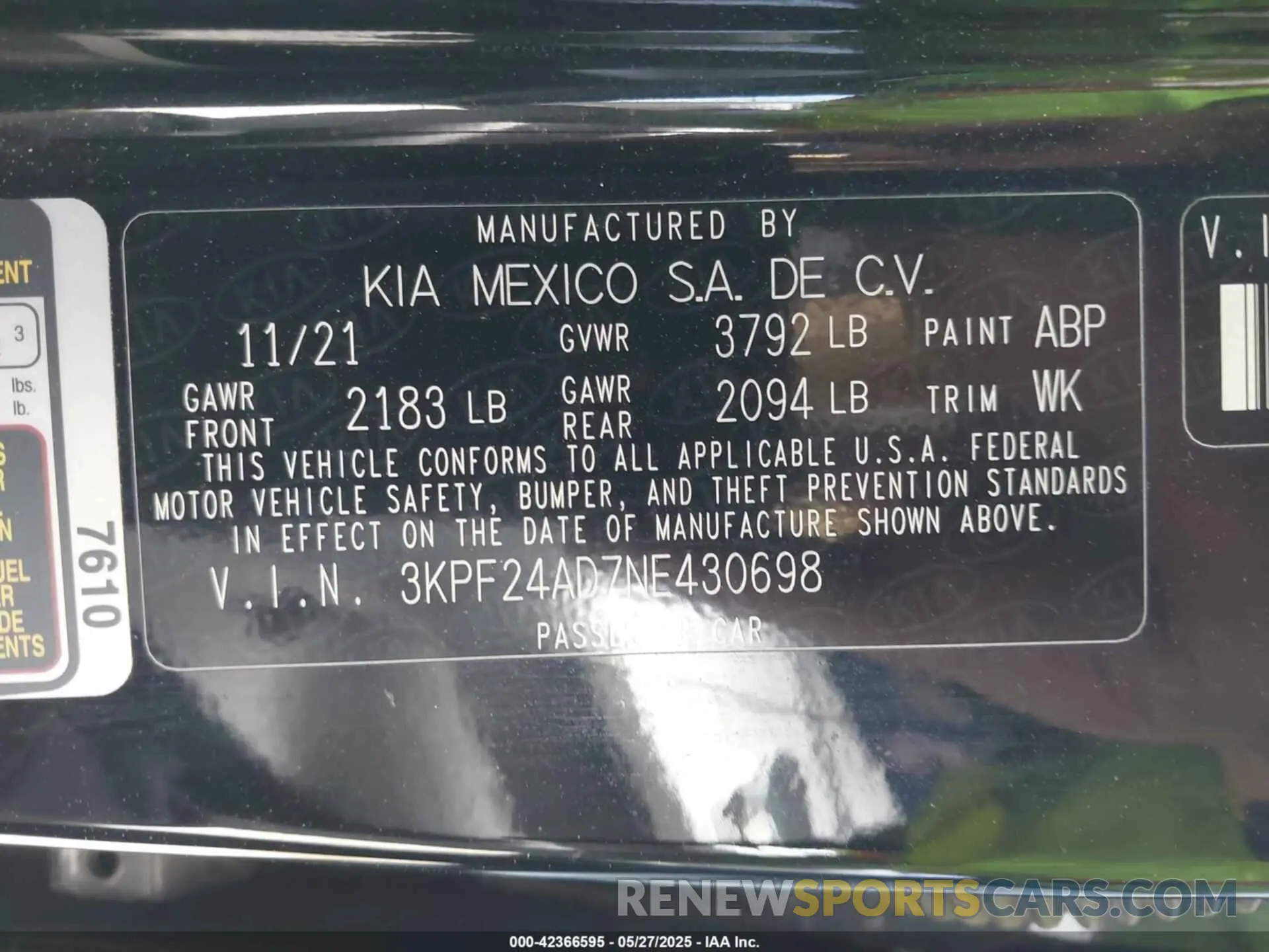9 Photograph of a damaged car 3KPF24AD7NE430698 KIA FORTE 2022