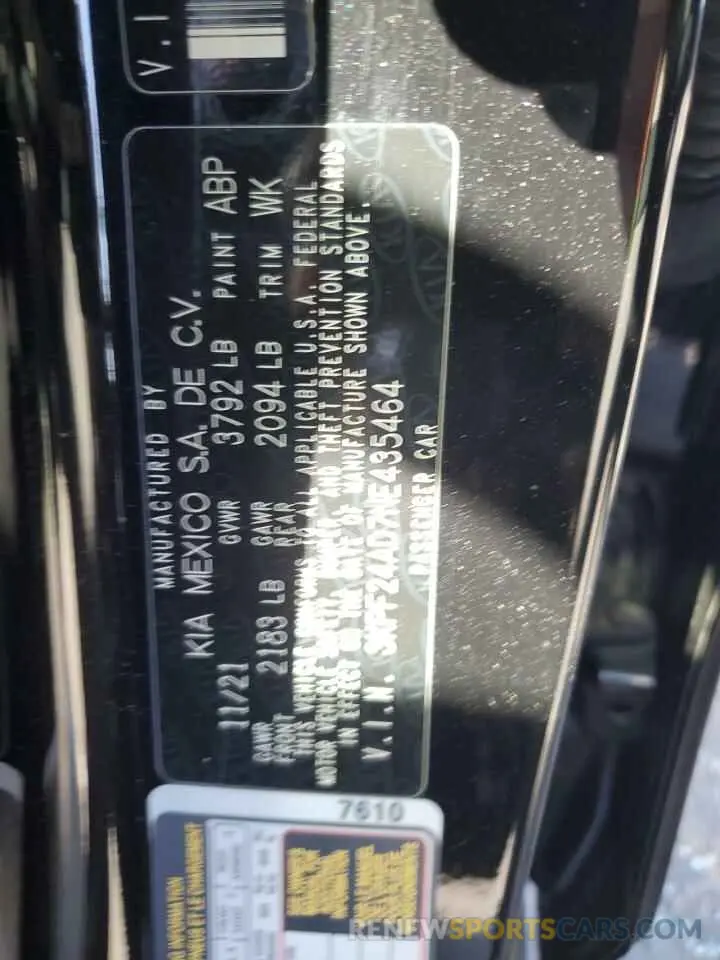 12 Photograph of a damaged car 3KPF24AD7NE435464 KIA FORTE 2022