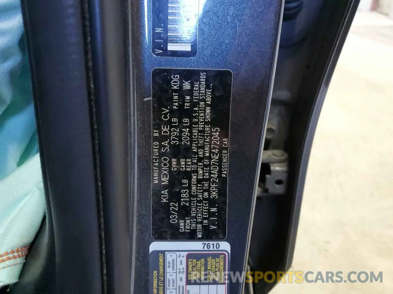12 Photograph of a damaged car 3KPF24AD7NE472045 KIA FORTE 2022