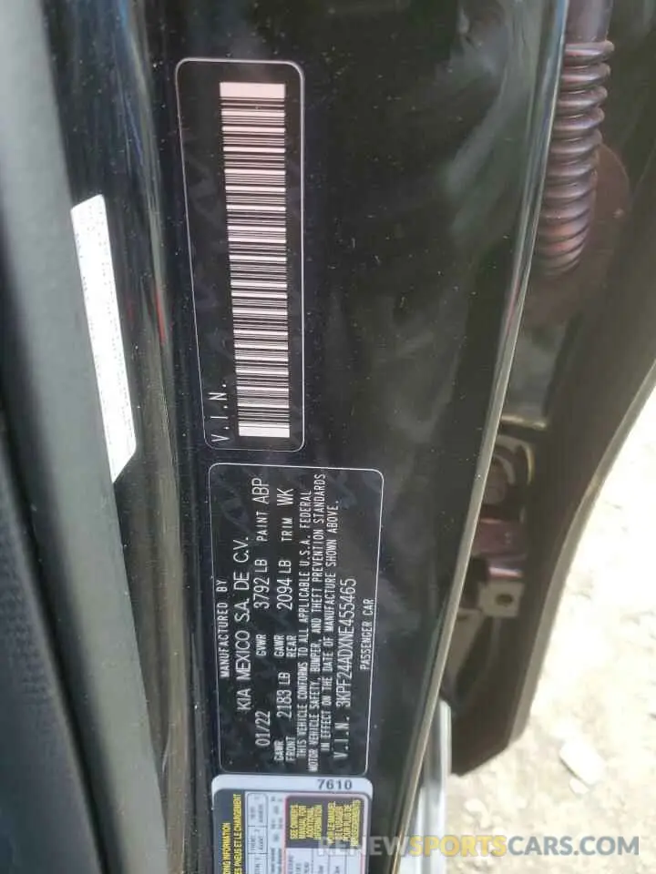 13 Photograph of a damaged car 3KPF24ADXNE455465 KIA FORTE 2022