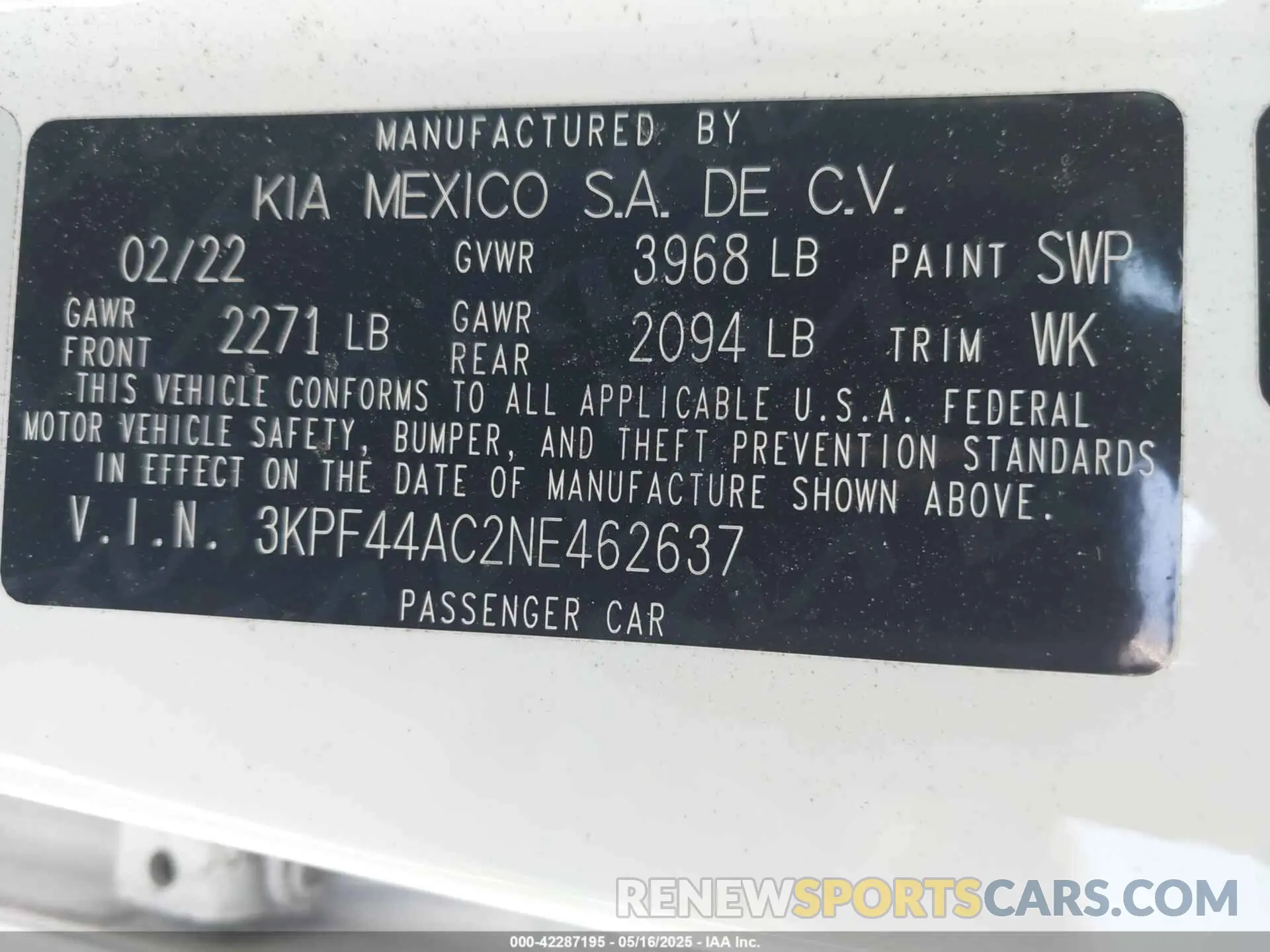 9 Photograph of a damaged car 3KPF44AC2NE462637 KIA FORTE 2022