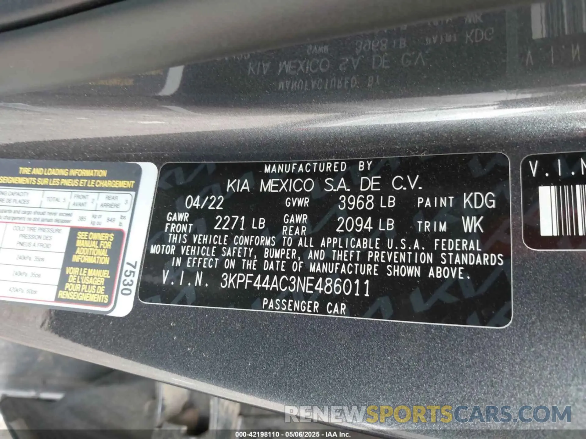 9 Photograph of a damaged car 3KPF44AC3NE486011 KIA FORTE 2022