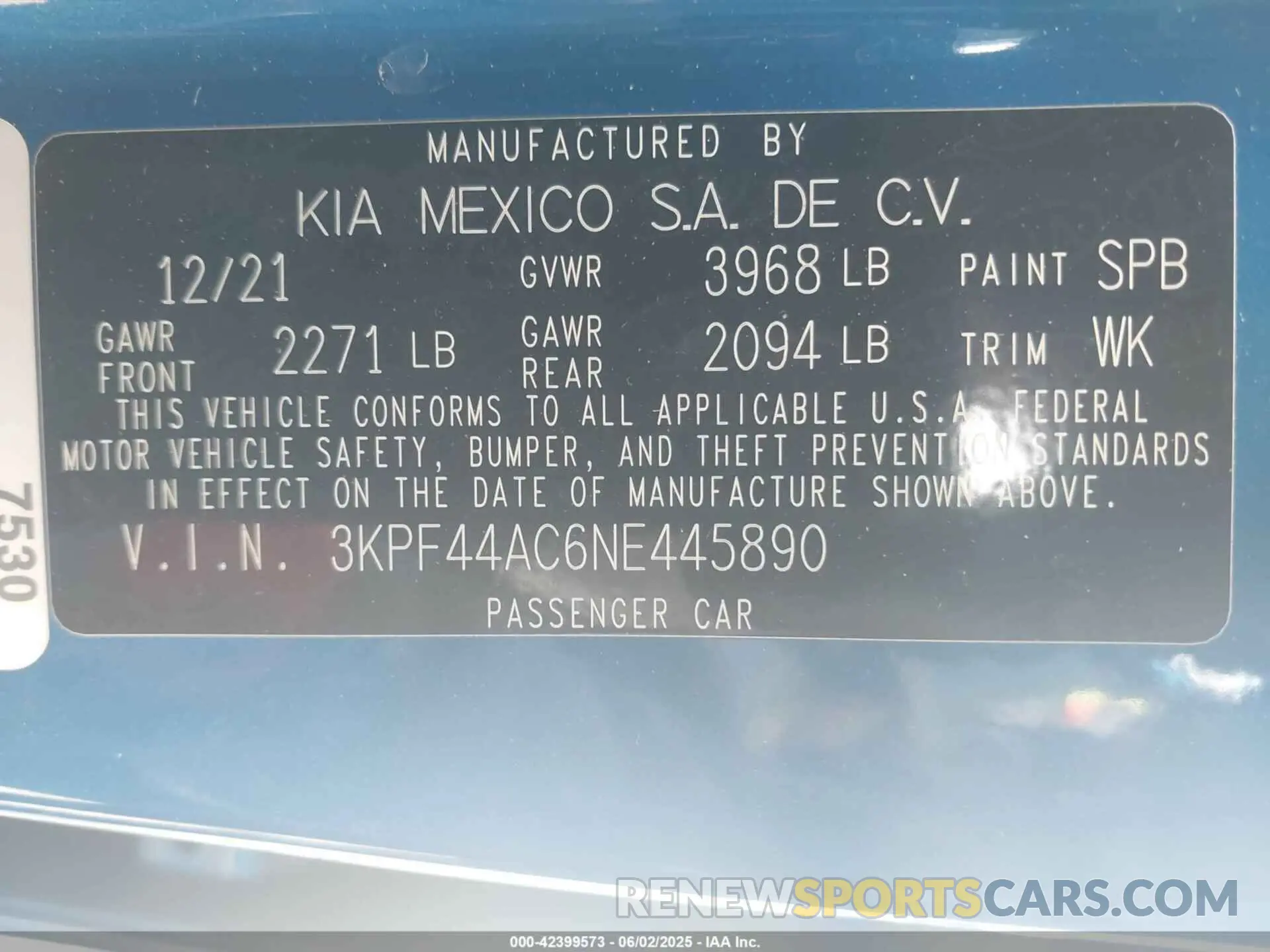 9 Photograph of a damaged car 3KPF44AC6NE445890 KIA FORTE 2022