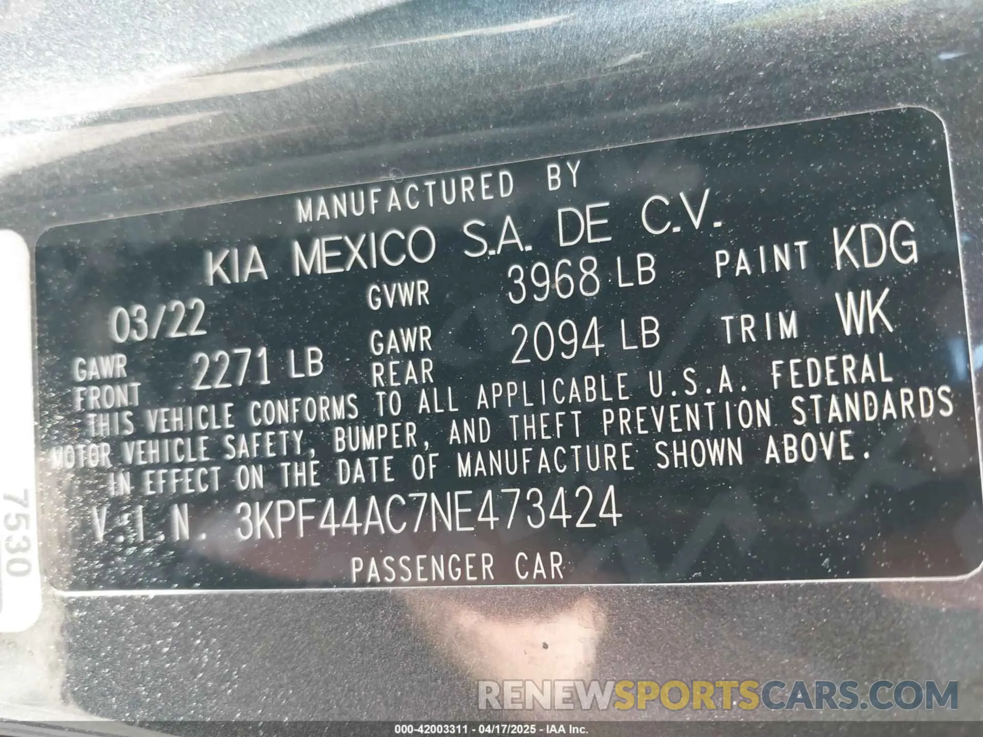 9 Photograph of a damaged car 3KPF44AC7NE473424 KIA FORTE 2022