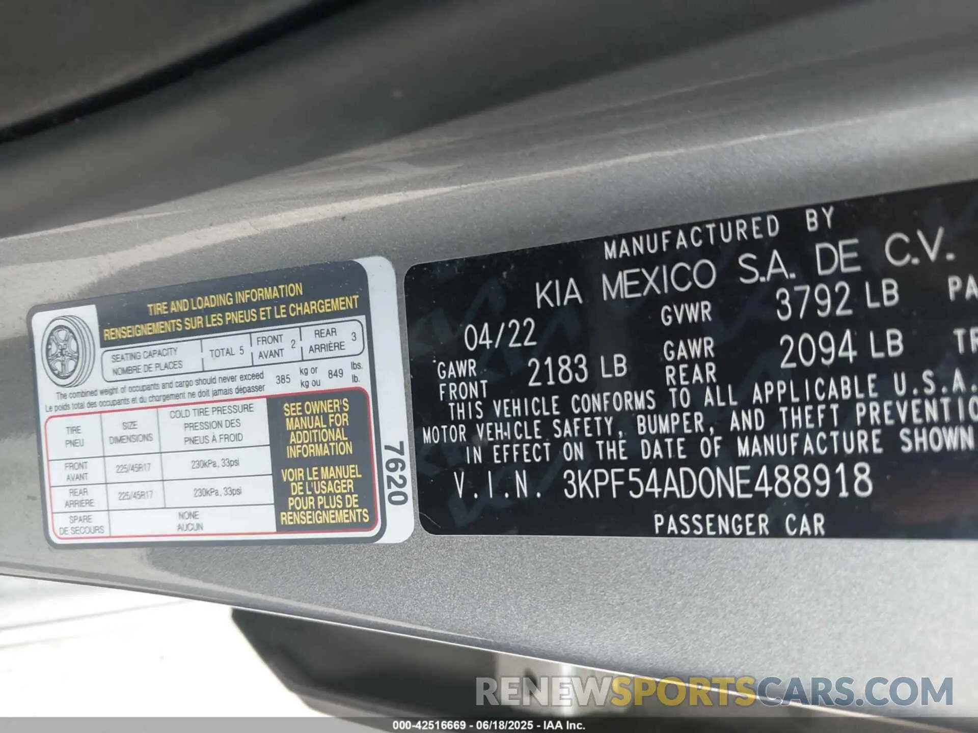 9 Photograph of a damaged car 3KPF54AD0NE488918 KIA FORTE 2022