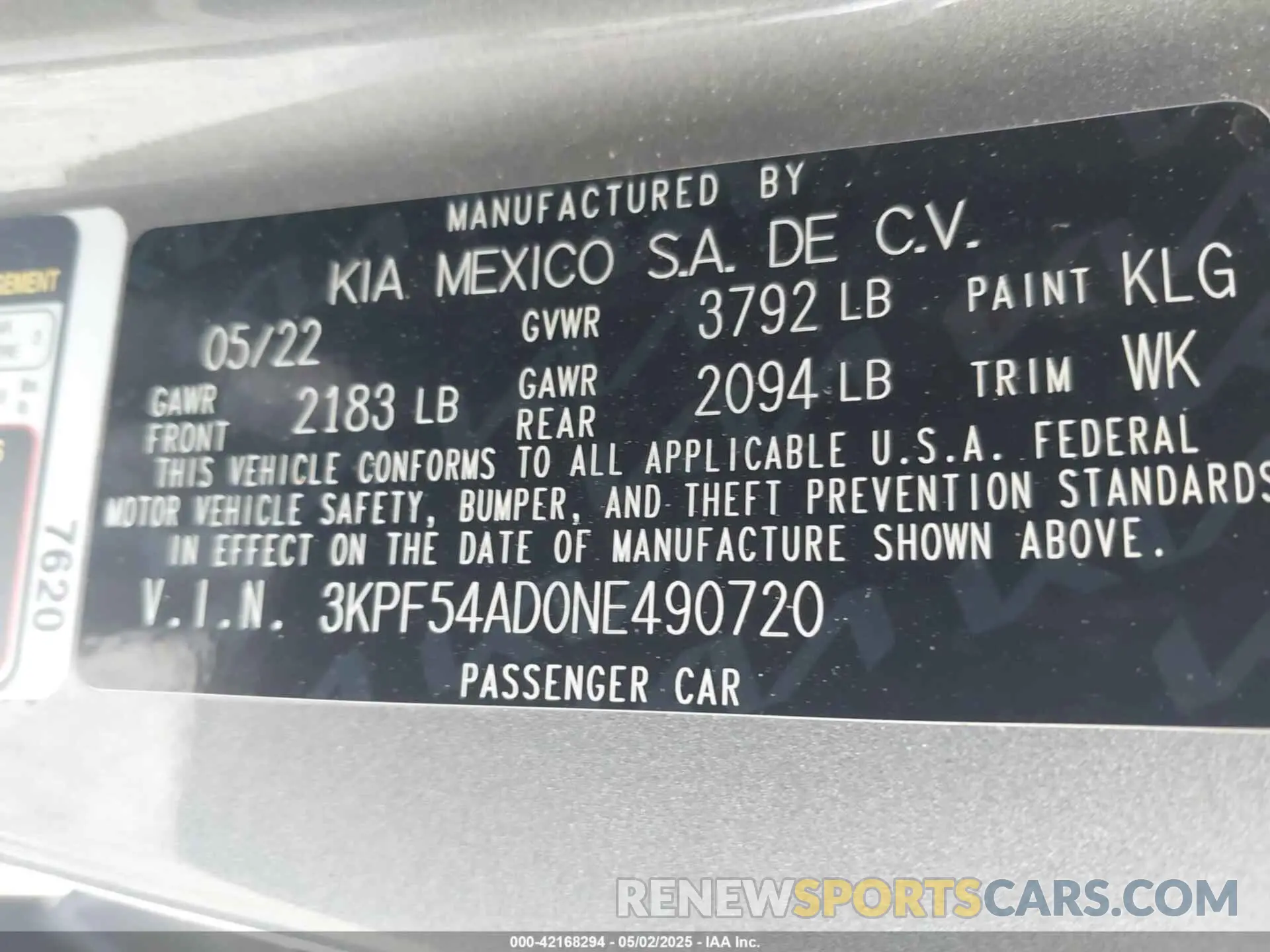9 Photograph of a damaged car 3KPF54AD0NE490720 KIA FORTE 2022