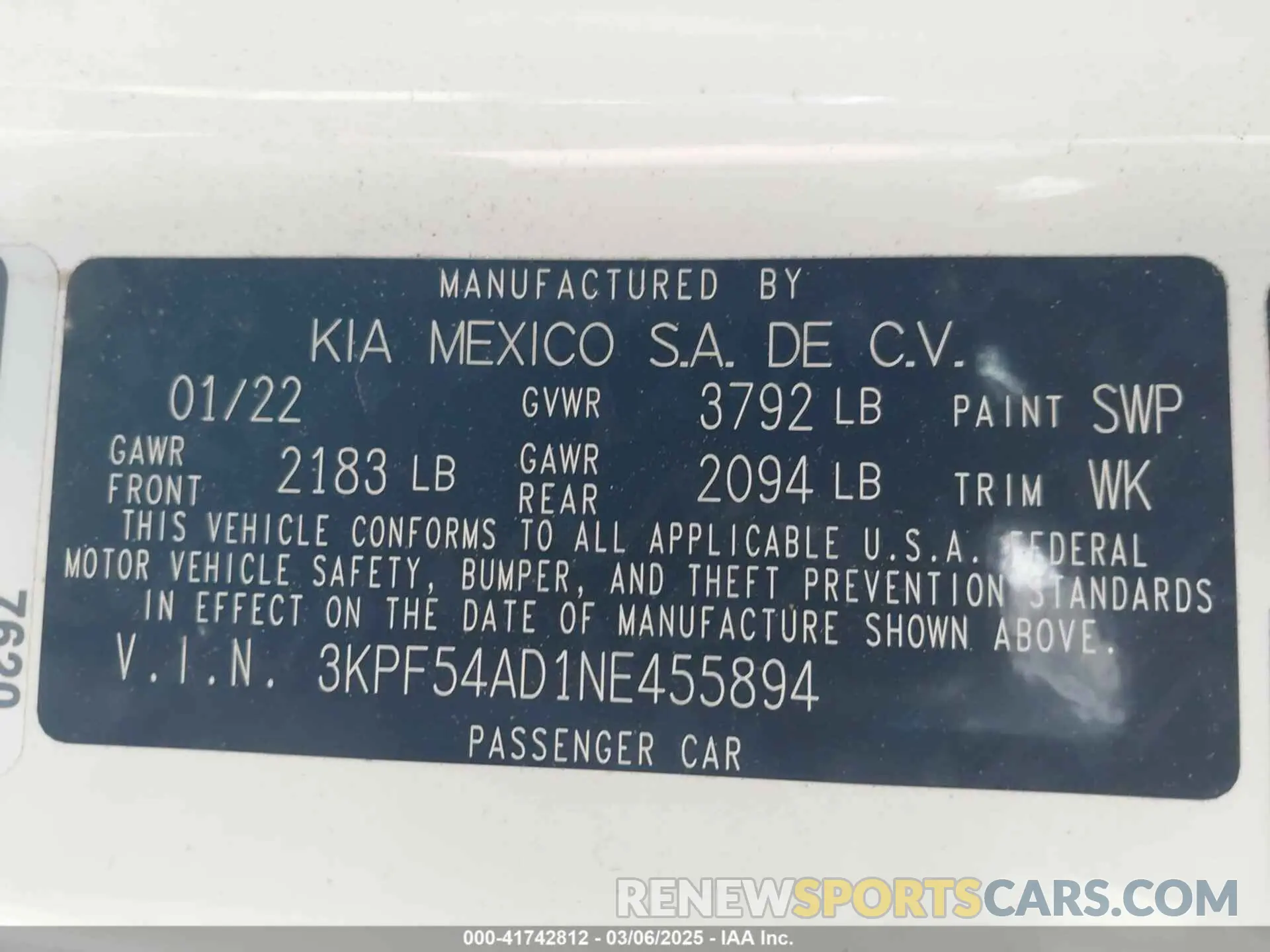 9 Photograph of a damaged car 3KPF54AD1NE455894 KIA FORTE 2022