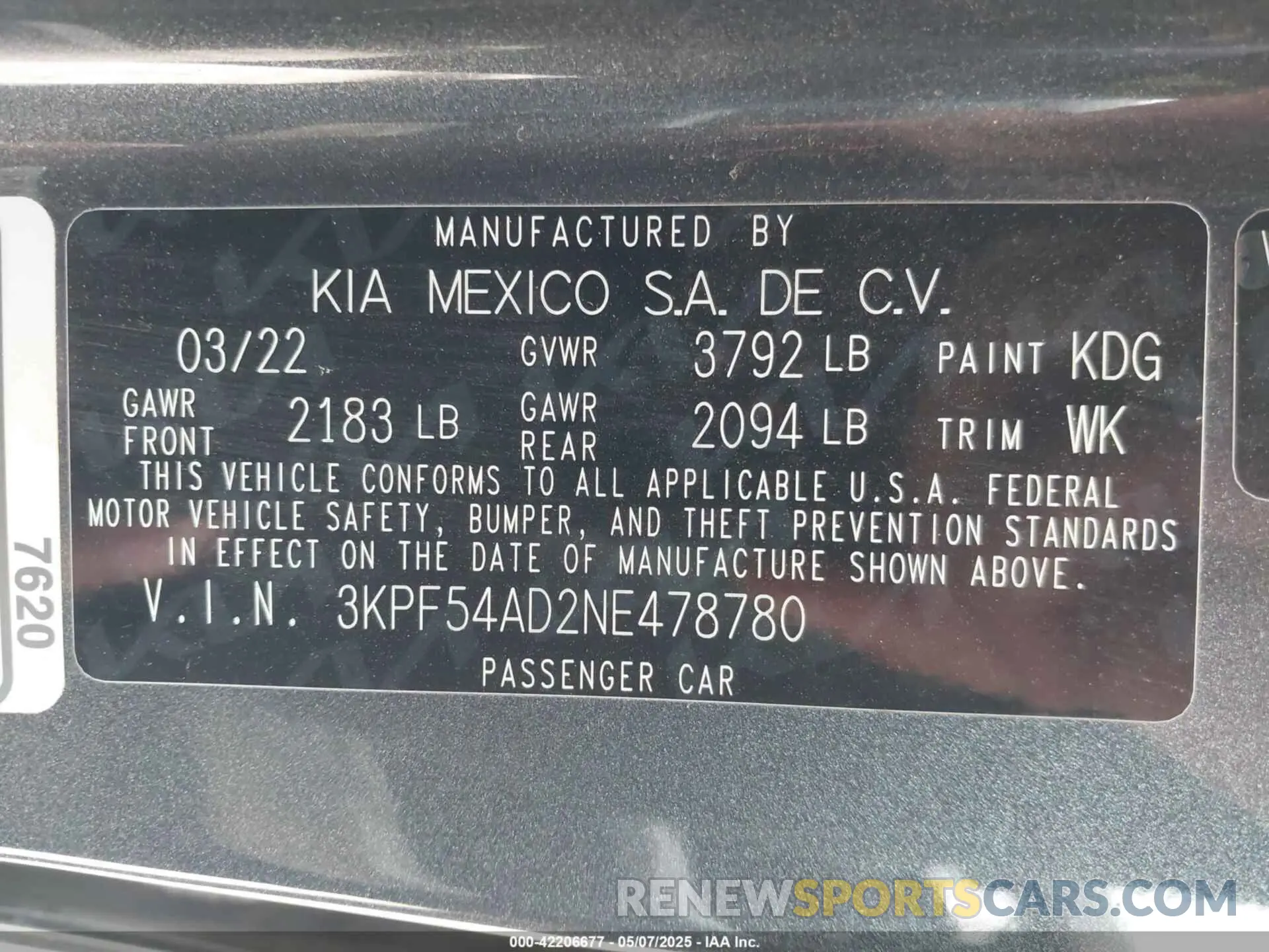 9 Photograph of a damaged car 3KPF54AD2NE478780 KIA FORTE 2022
