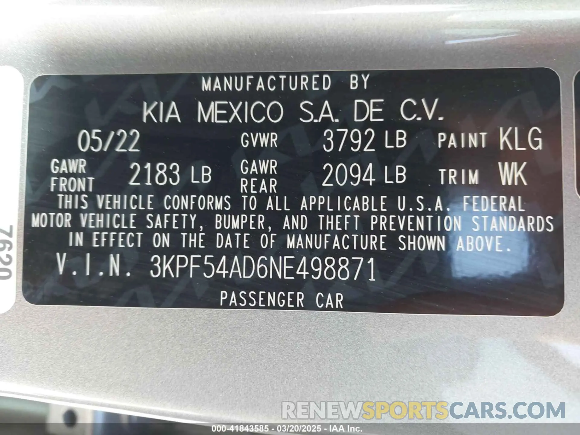 9 Photograph of a damaged car 3KPF54AD6NE498871 KIA FORTE 2022