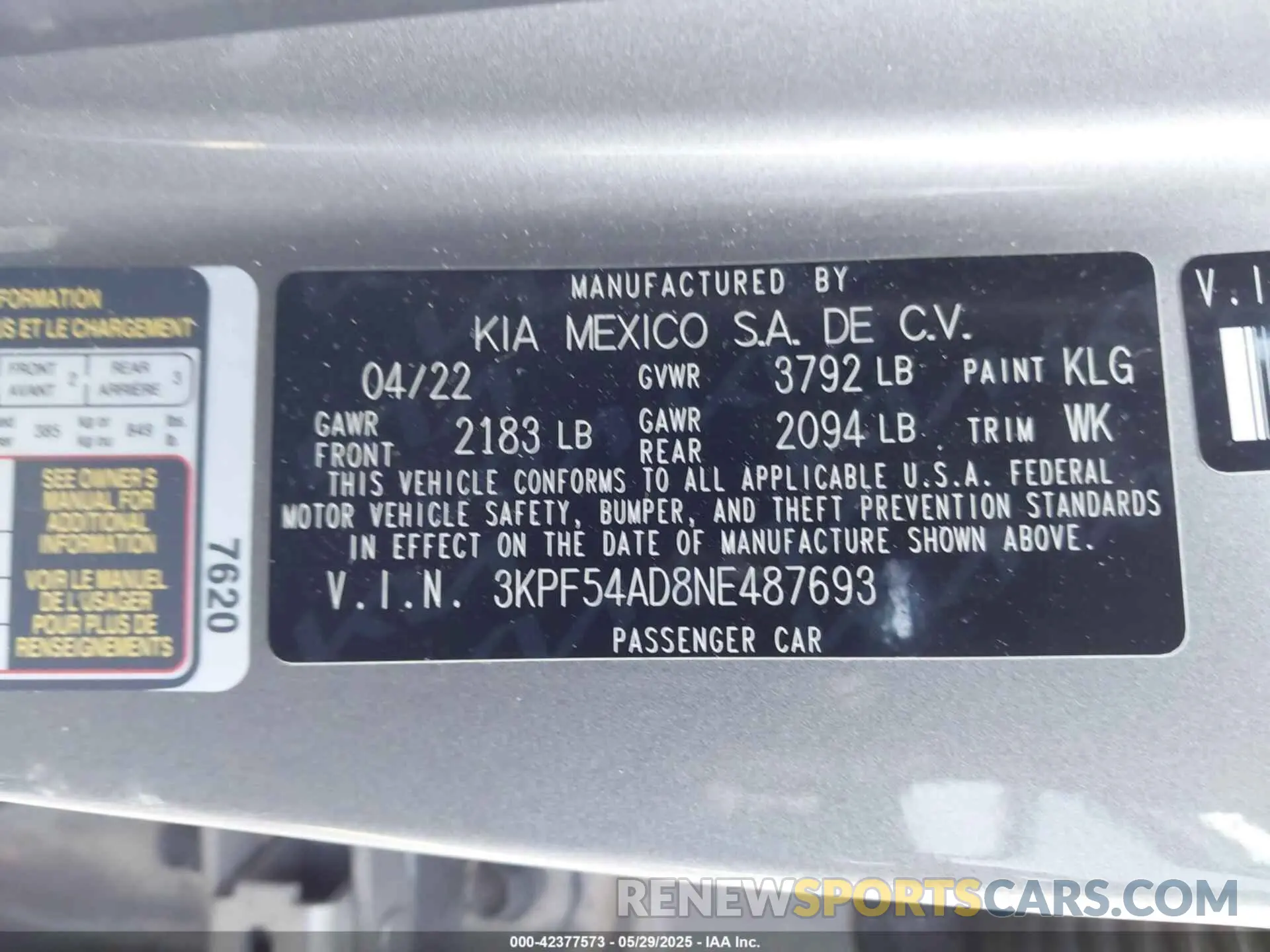 9 Photograph of a damaged car 3KPF54AD8NE487693 KIA FORTE 2022