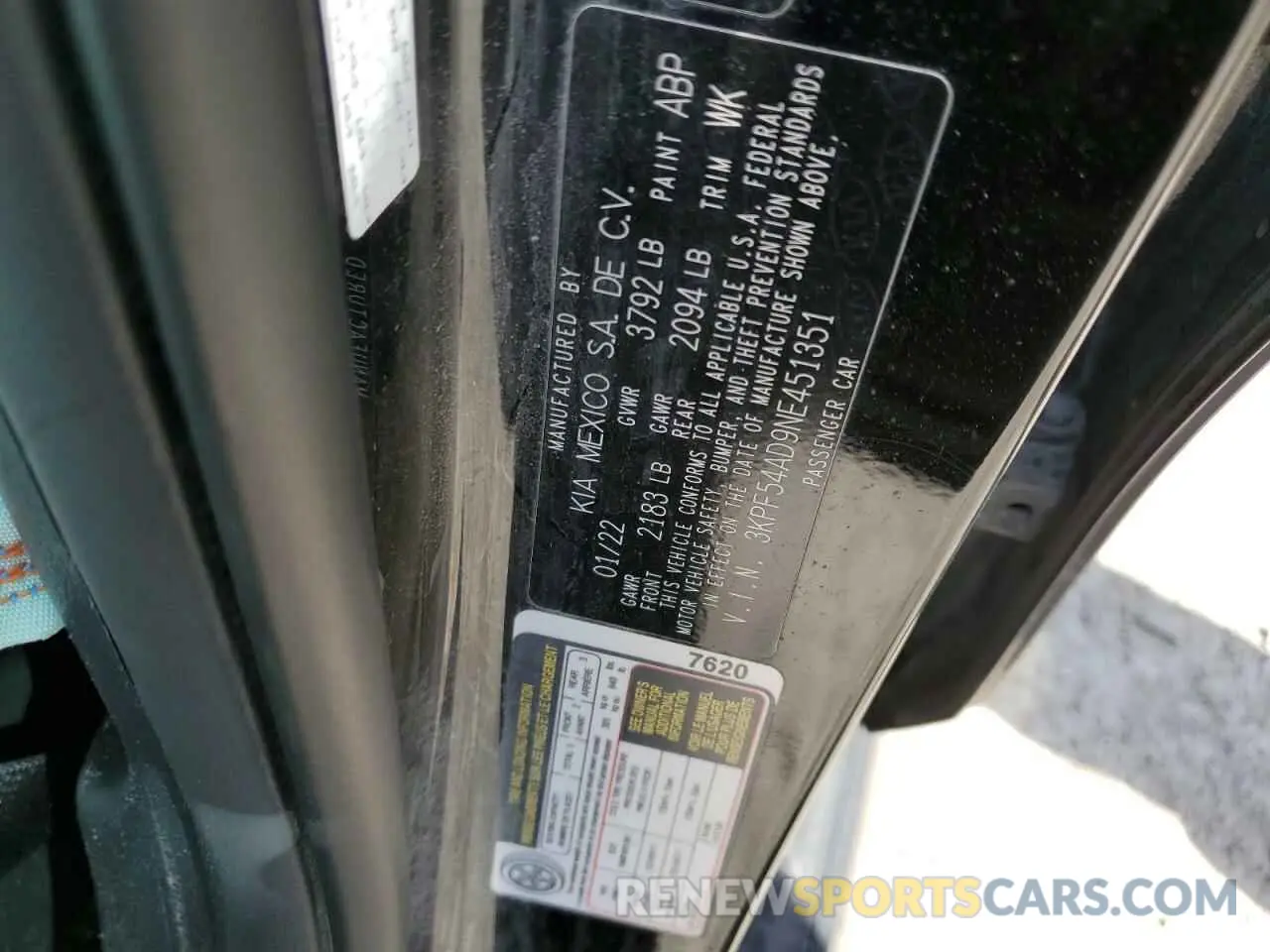 12 Photograph of a damaged car 3KPF54AD9NE451351 KIA FORTE 2022