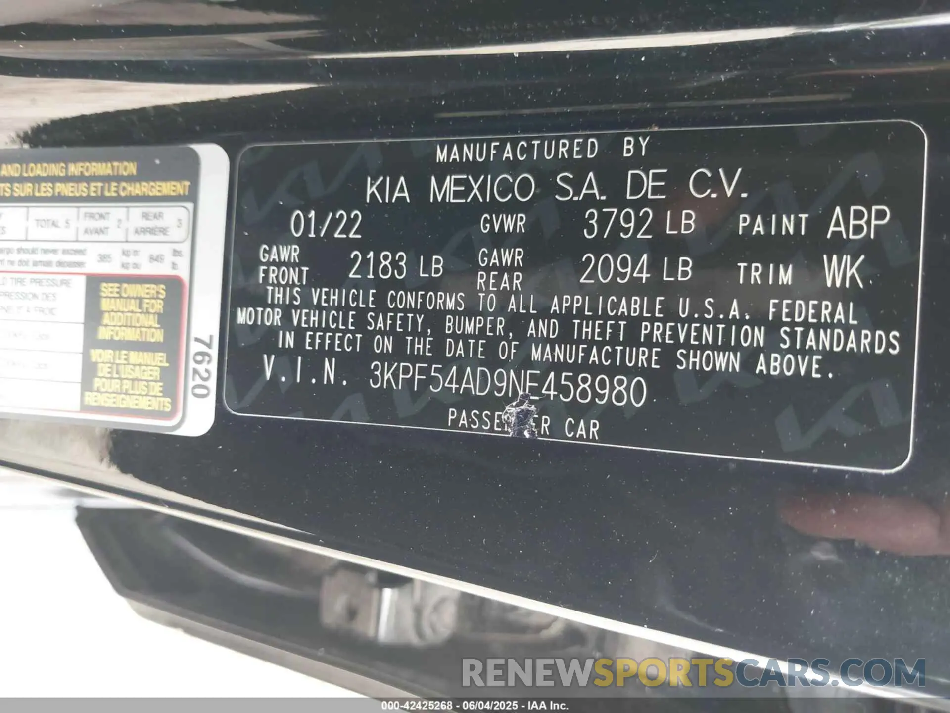 9 Photograph of a damaged car 3KPF54AD9NE458980 KIA FORTE 2022