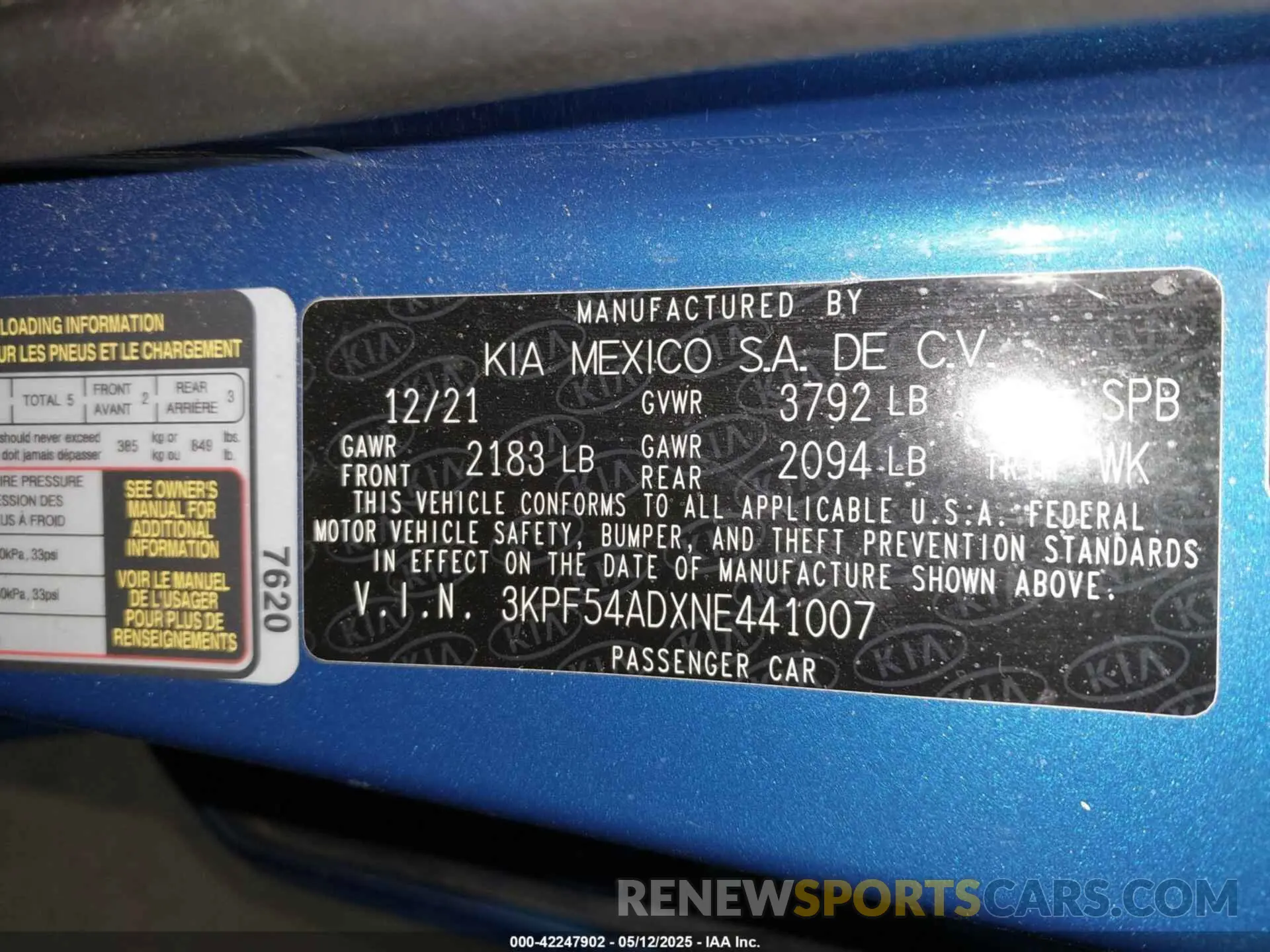 9 Photograph of a damaged car 3KPF54ADXNE441007 KIA FORTE 2022