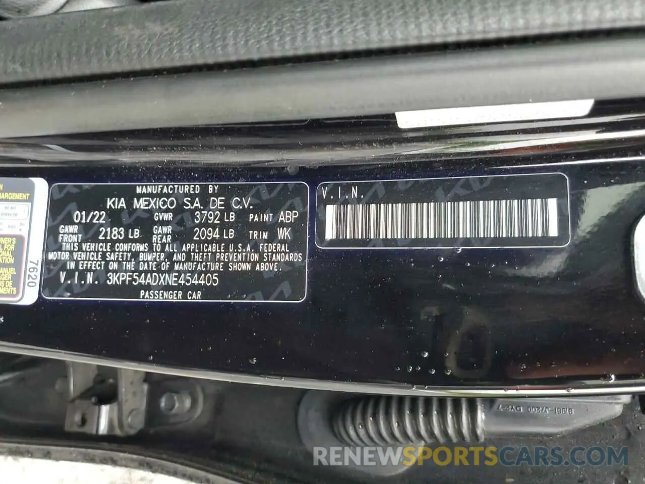 13 Photograph of a damaged car 3KPF54ADXNE454405 KIA FORTE 2022