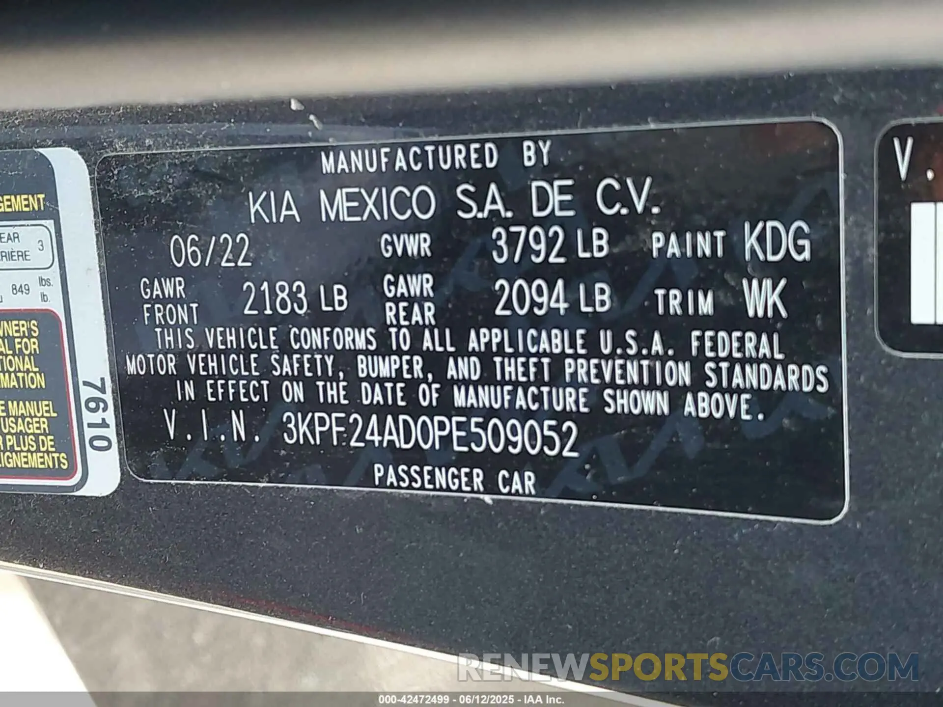 9 Photograph of a damaged car 3KPF24AD0PE509052 KIA FORTE 2023