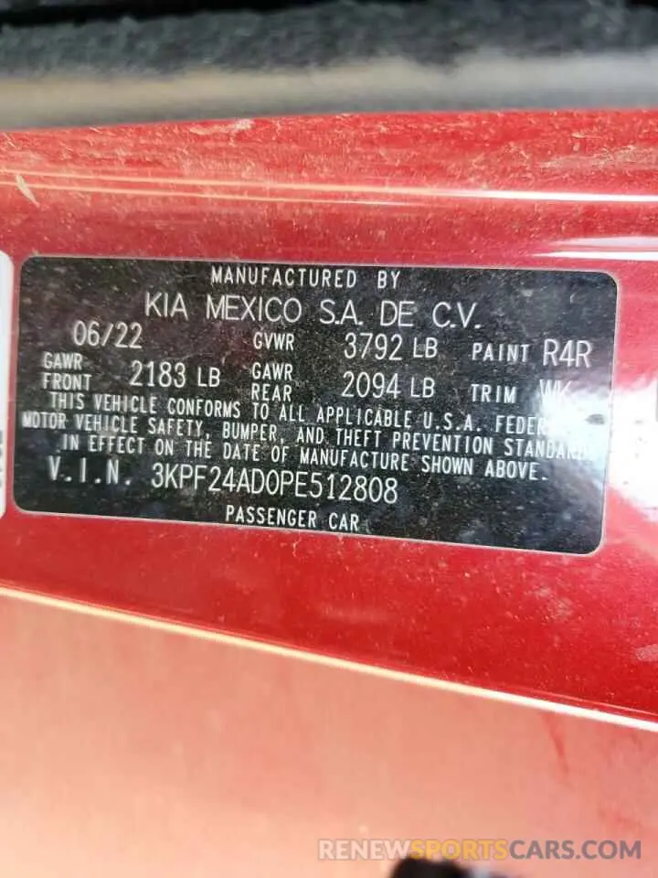 14 Photograph of a damaged car 3KPF24AD0PE512808 KIA FORTE 2023