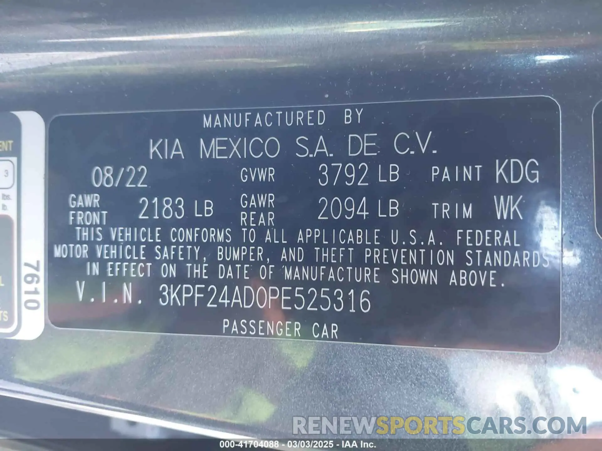 9 Photograph of a damaged car 3KPF24AD0PE525316 KIA FORTE 2023