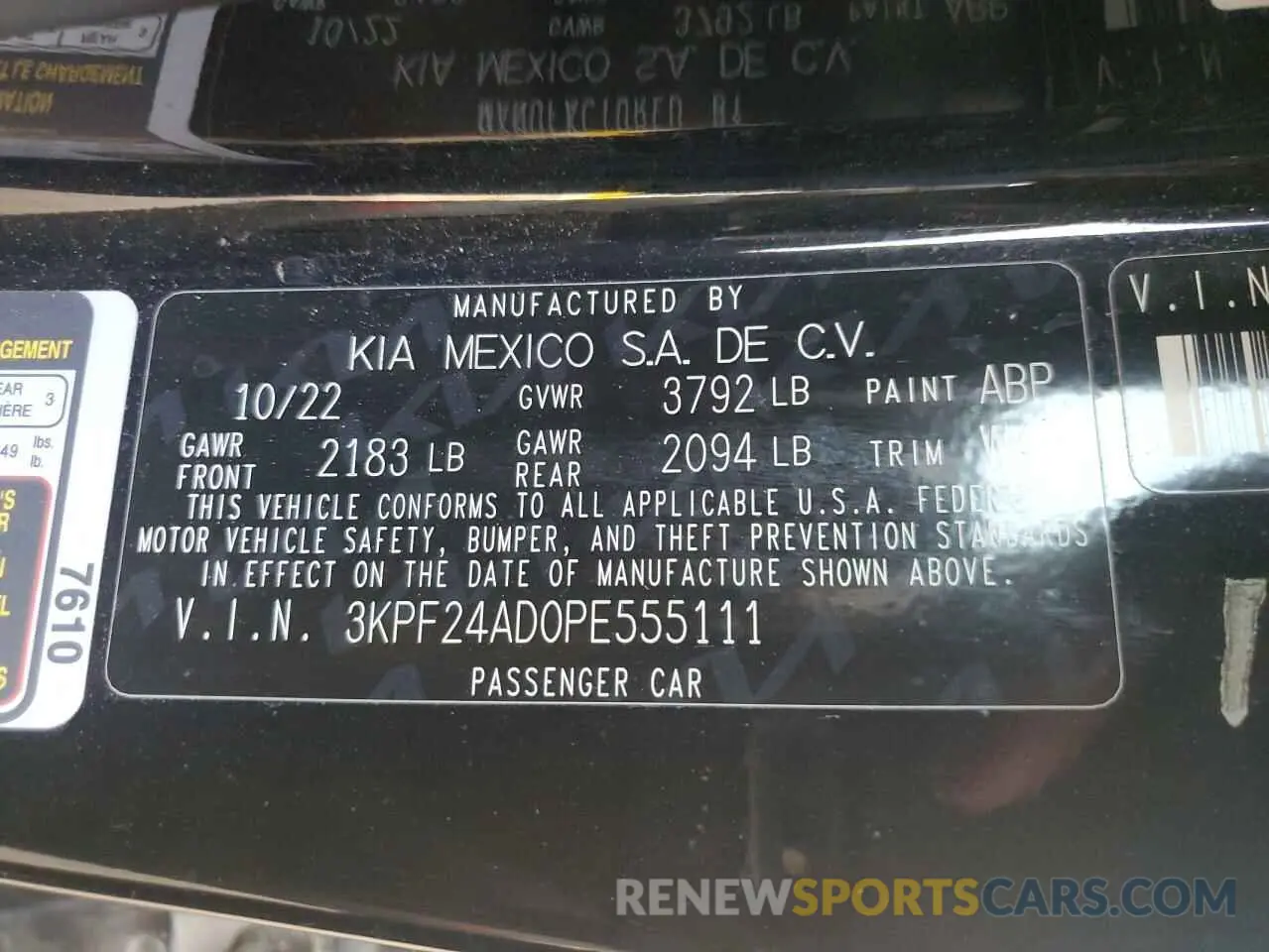 12 Photograph of a damaged car 3KPF24AD0PE555111 KIA FORTE 2023