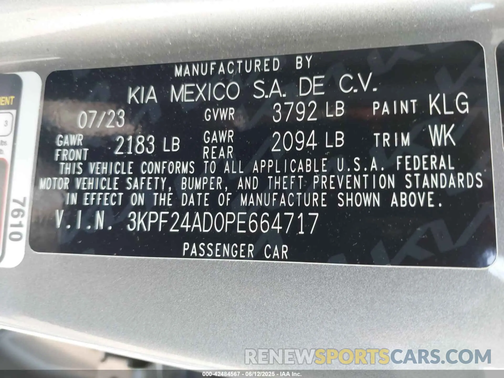 9 Photograph of a damaged car 3KPF24AD0PE664717 KIA FORTE 2023