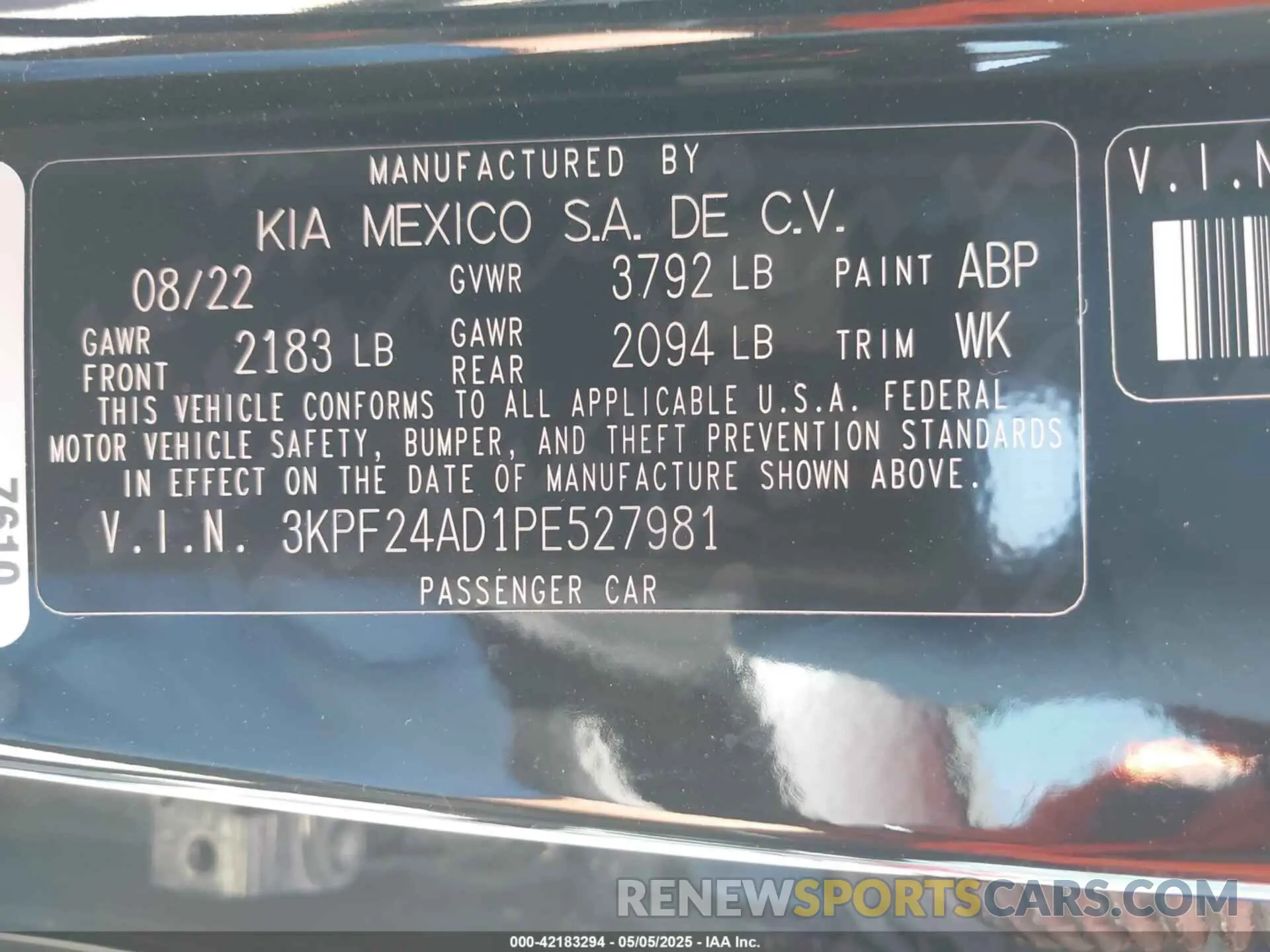 9 Photograph of a damaged car 3KPF24AD1PE527981 KIA FORTE 2023