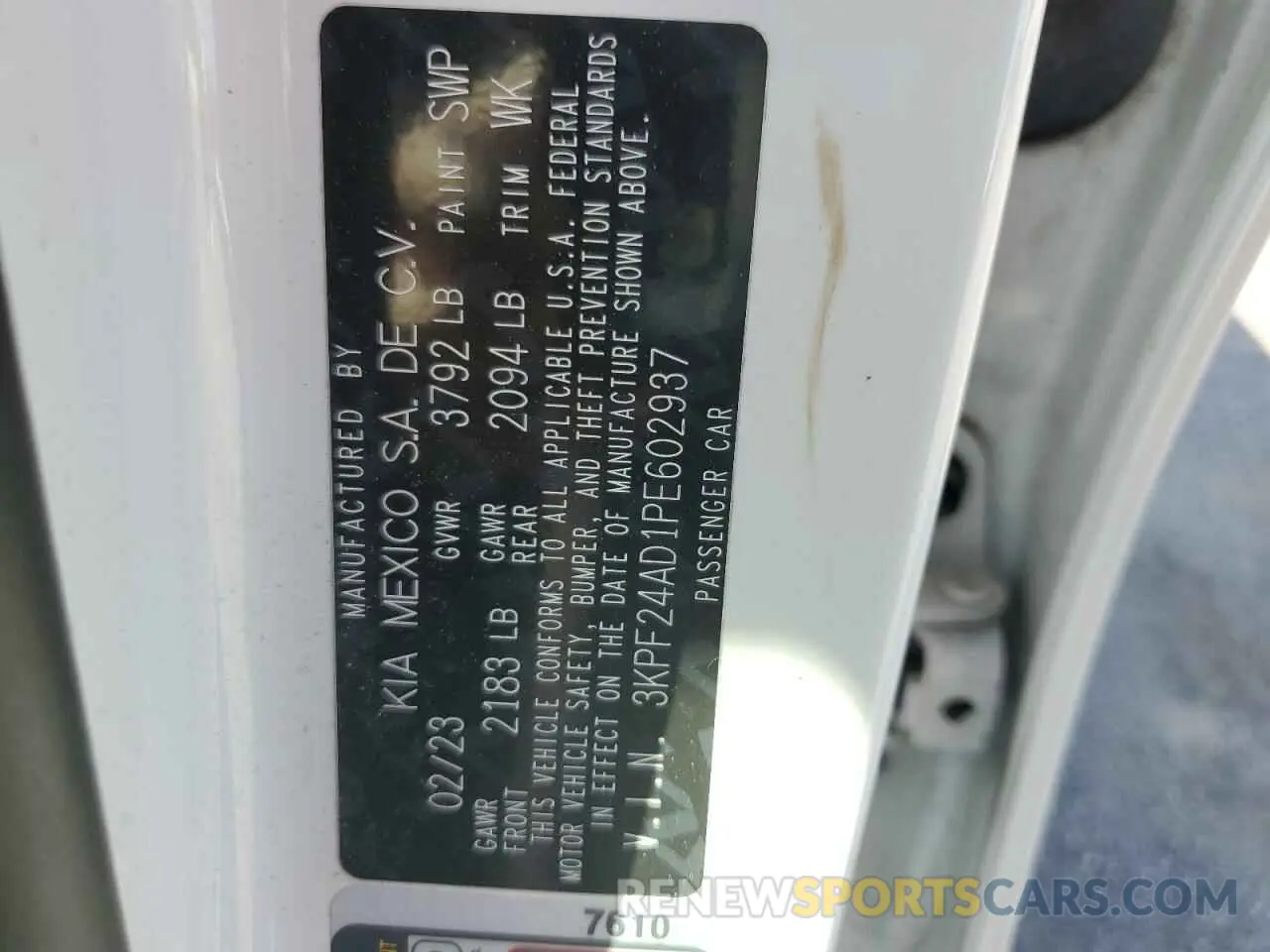 13 Photograph of a damaged car 3KPF24AD1PE602937 KIA FORTE 2023
