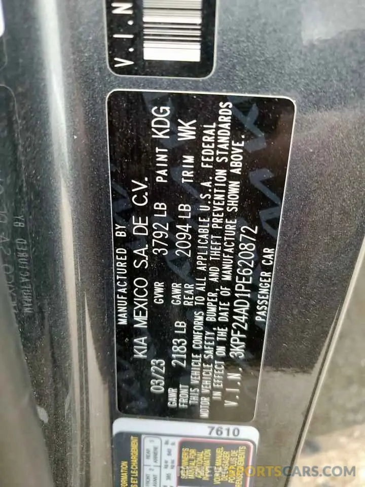13 Photograph of a damaged car 3KPF24AD1PE620872 KIA FORTE 2023