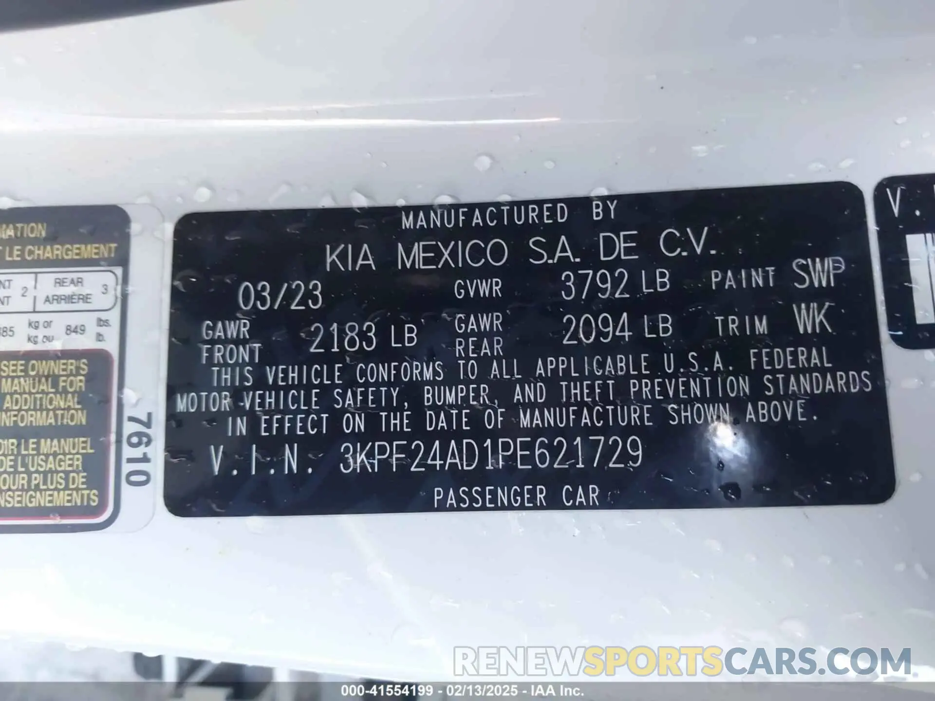 9 Photograph of a damaged car 3KPF24AD1PE621729 KIA FORTE 2023