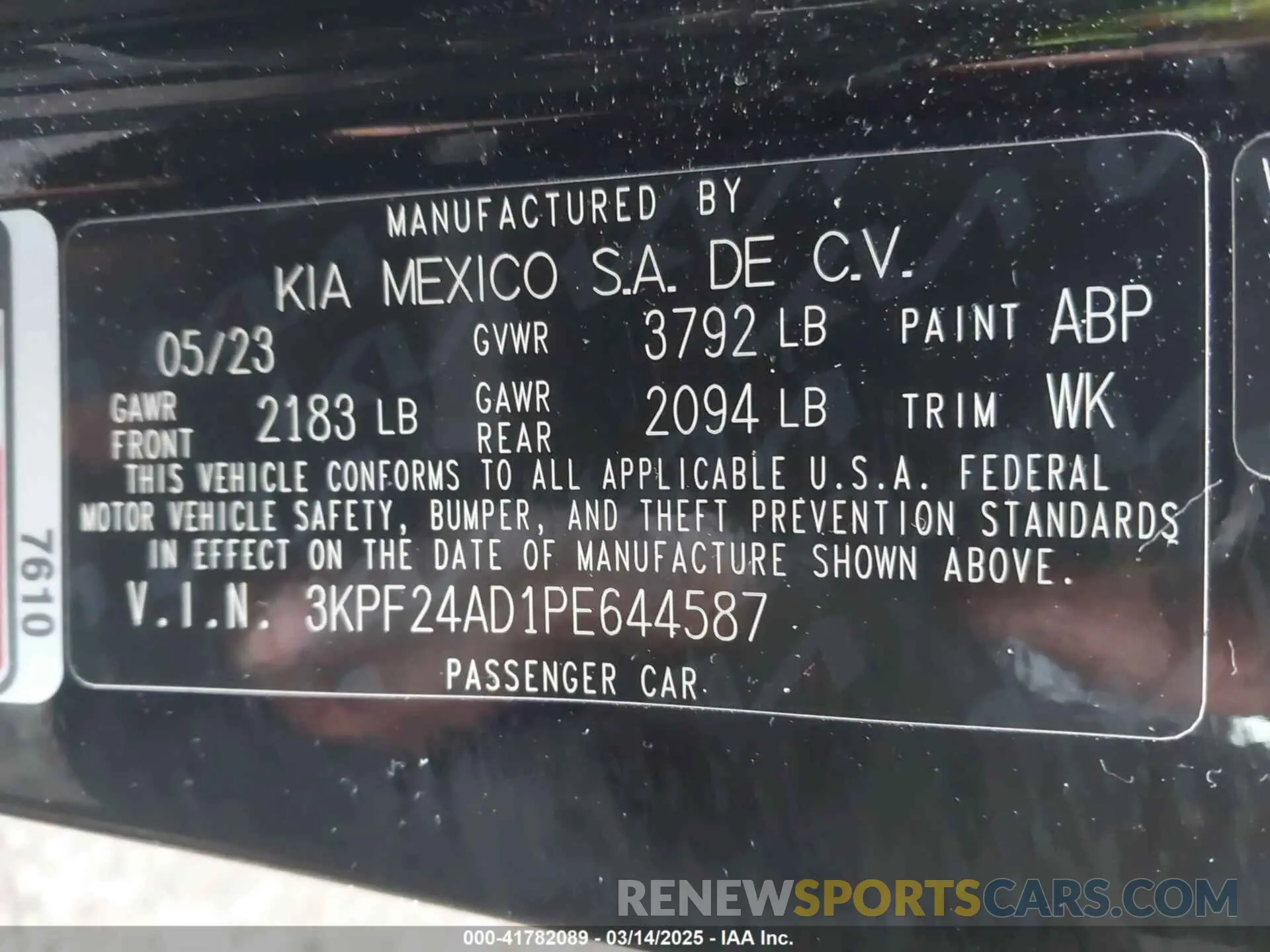 9 Photograph of a damaged car 3KPF24AD1PE644587 KIA FORTE 2023