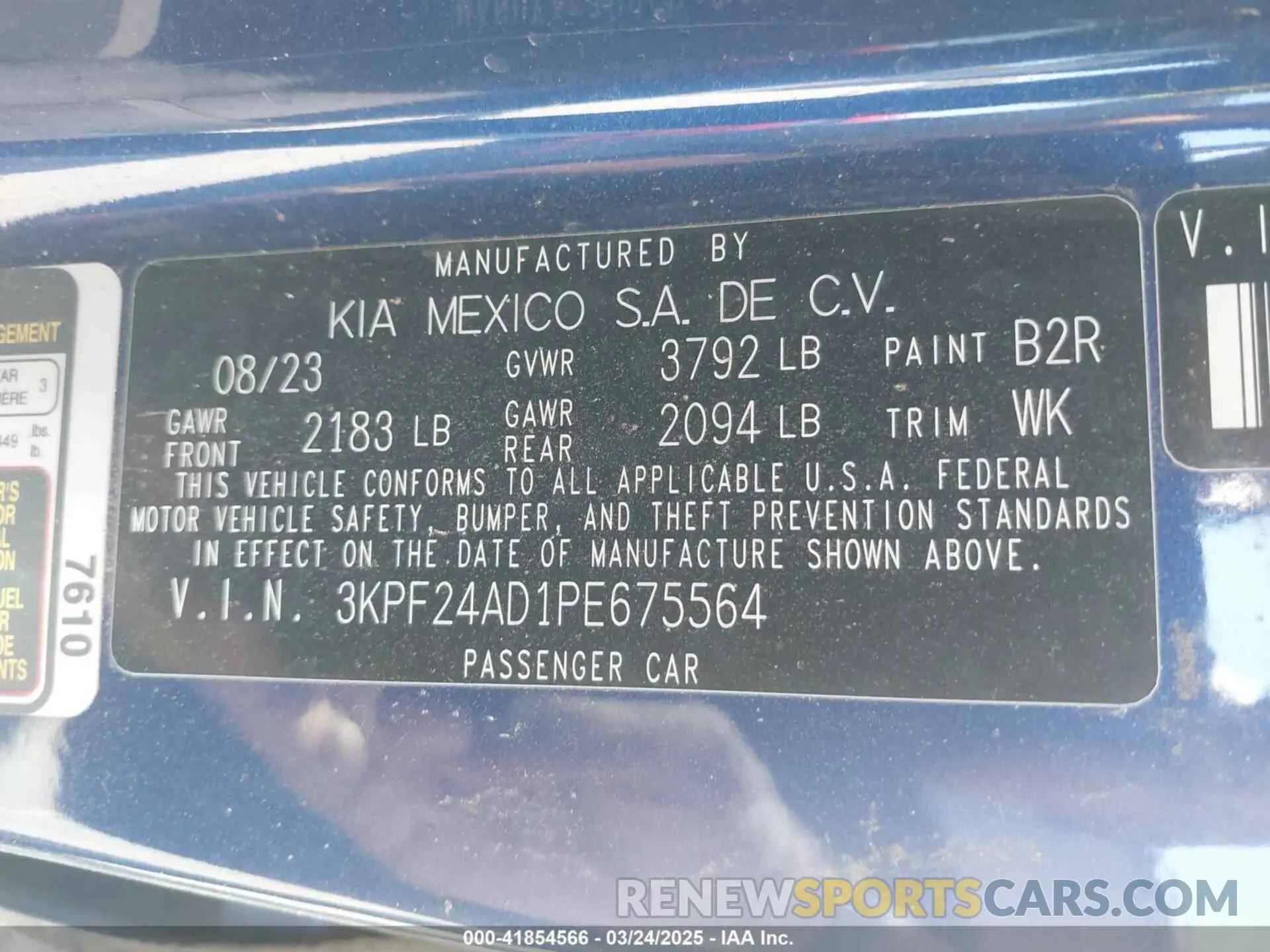 9 Photograph of a damaged car 3KPF24AD1PE675564 KIA FORTE 2023