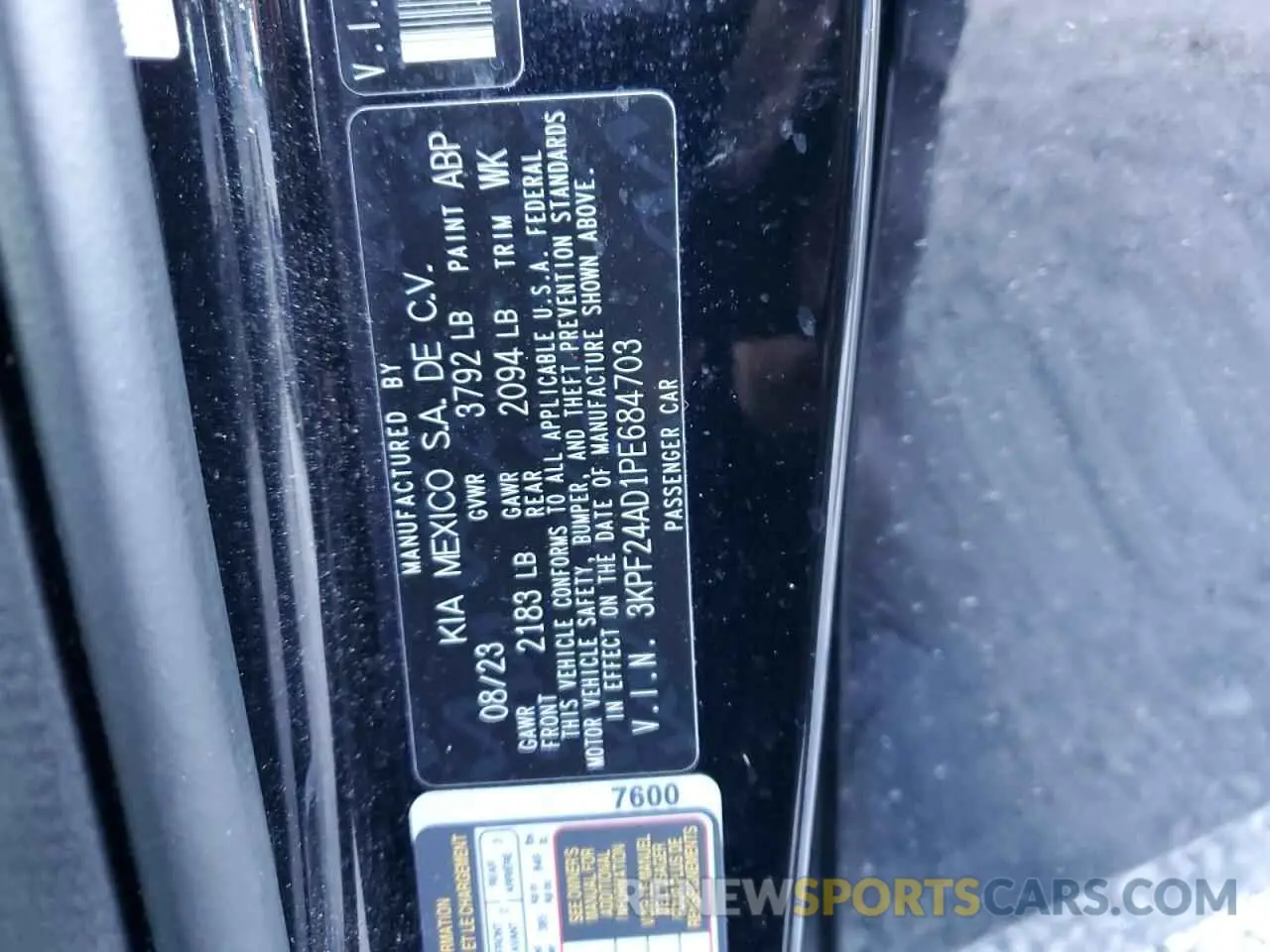 12 Photograph of a damaged car 3KPF24AD1PE684703 KIA FORTE 2023