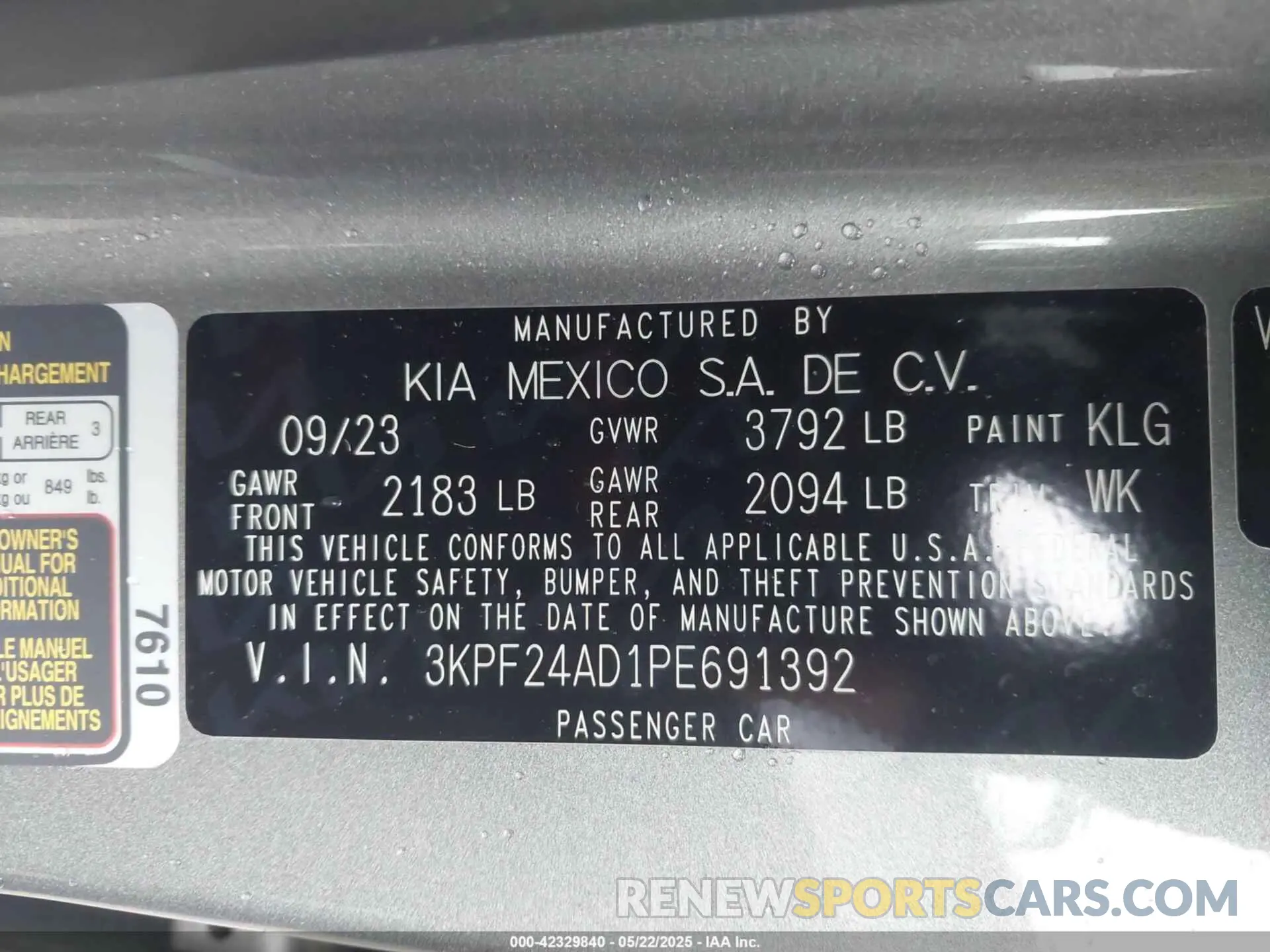 9 Photograph of a damaged car 3KPF24AD1PE691392 KIA FORTE 2023