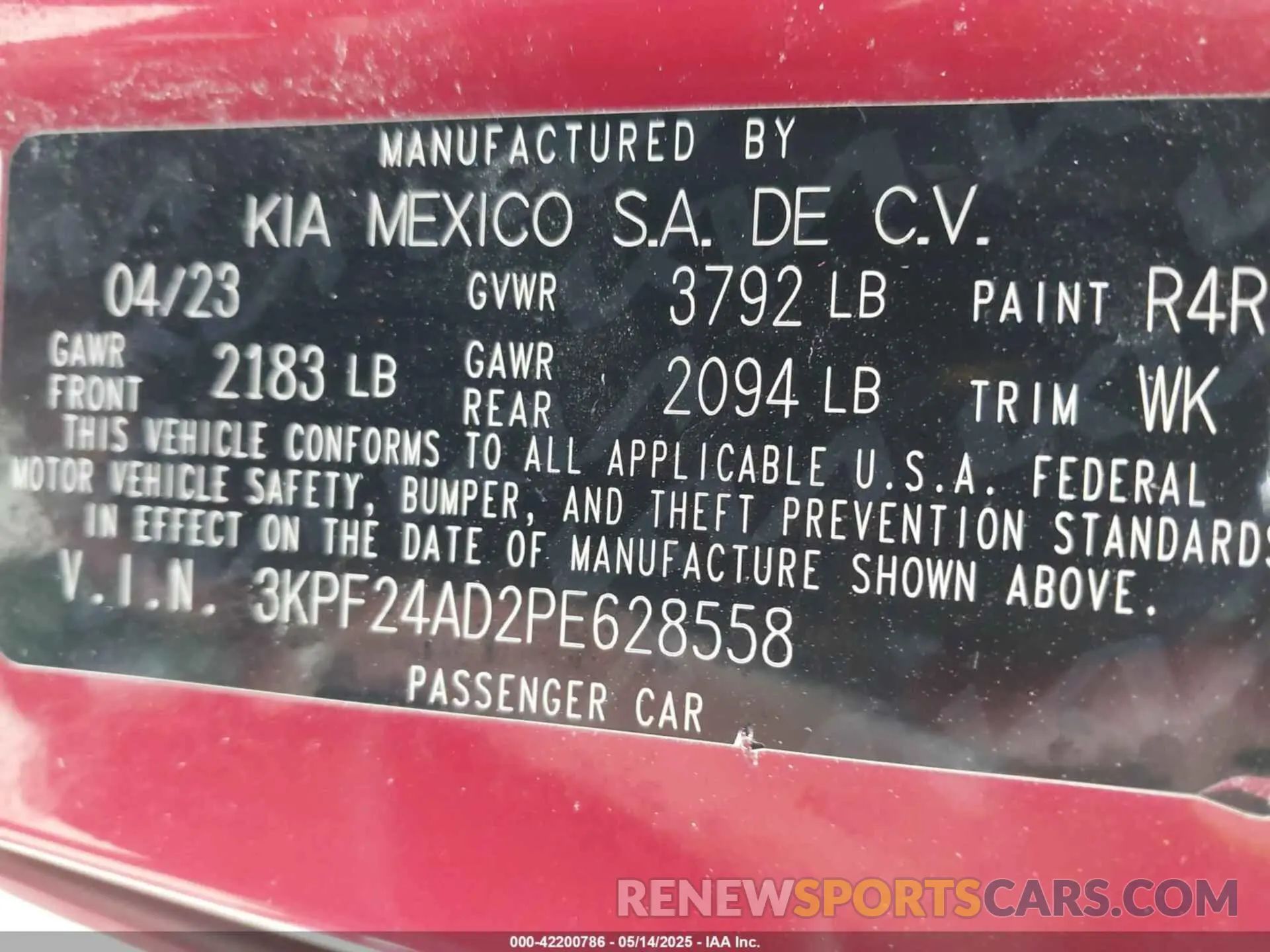 9 Photograph of a damaged car 3KPF24AD2PE628558 KIA FORTE 2023