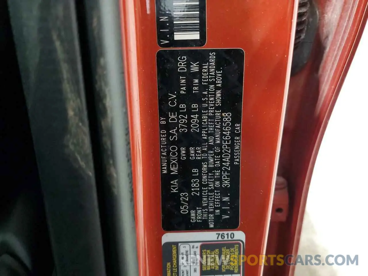 13 Photograph of a damaged car 3KPF24AD2PE646588 KIA FORTE 2023