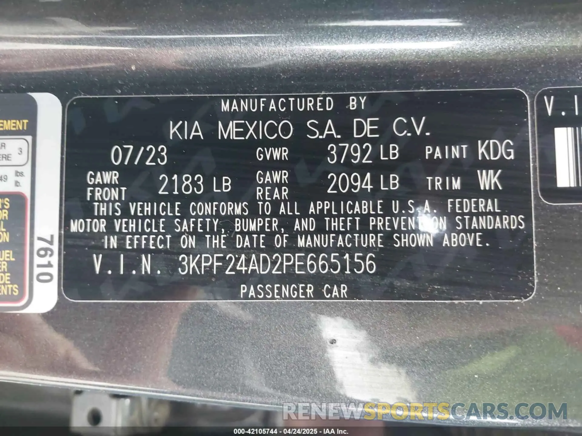 9 Photograph of a damaged car 3KPF24AD2PE665156 KIA FORTE 2023