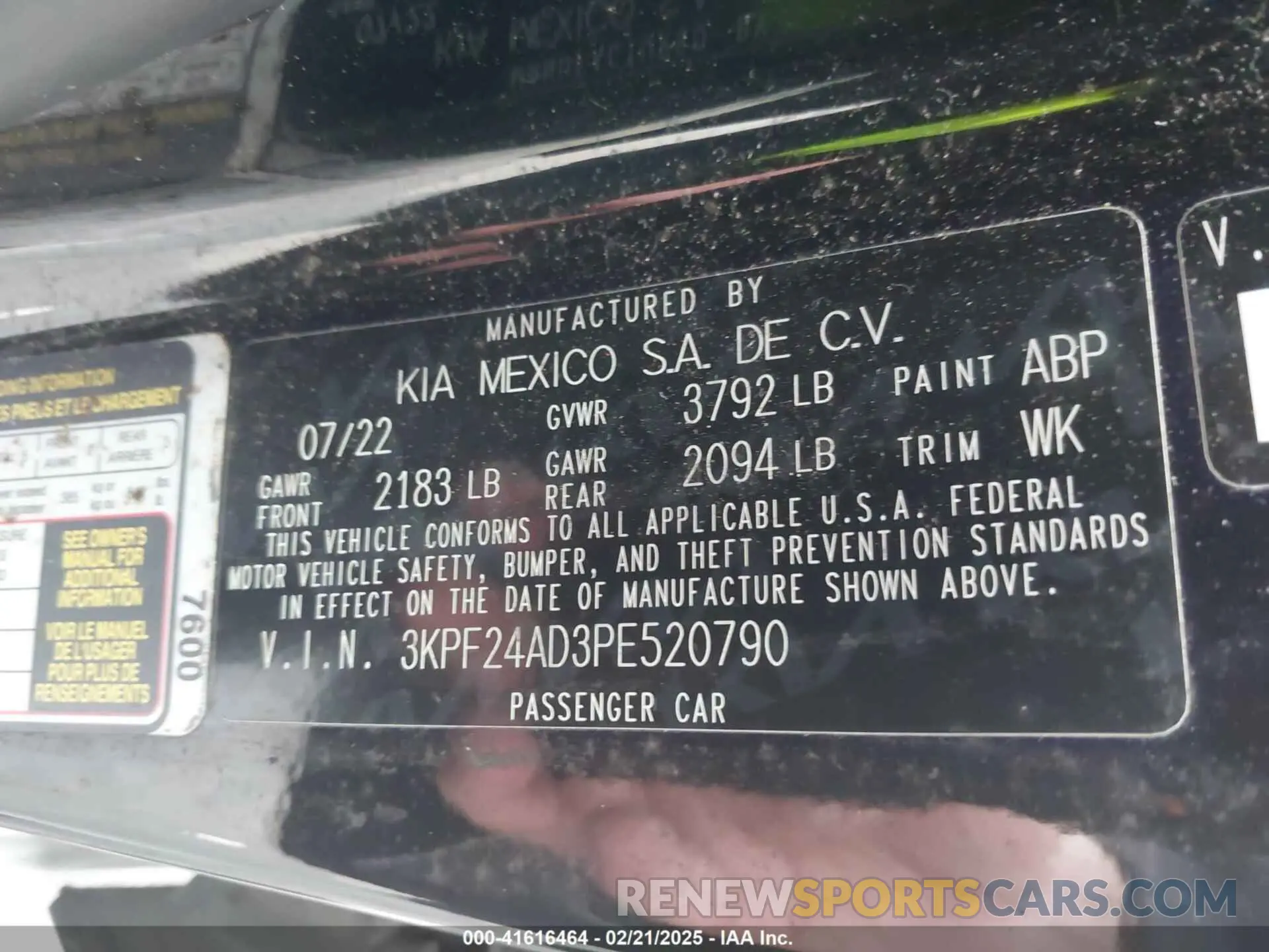 9 Photograph of a damaged car 3KPF24AD3PE520790 KIA FORTE 2023