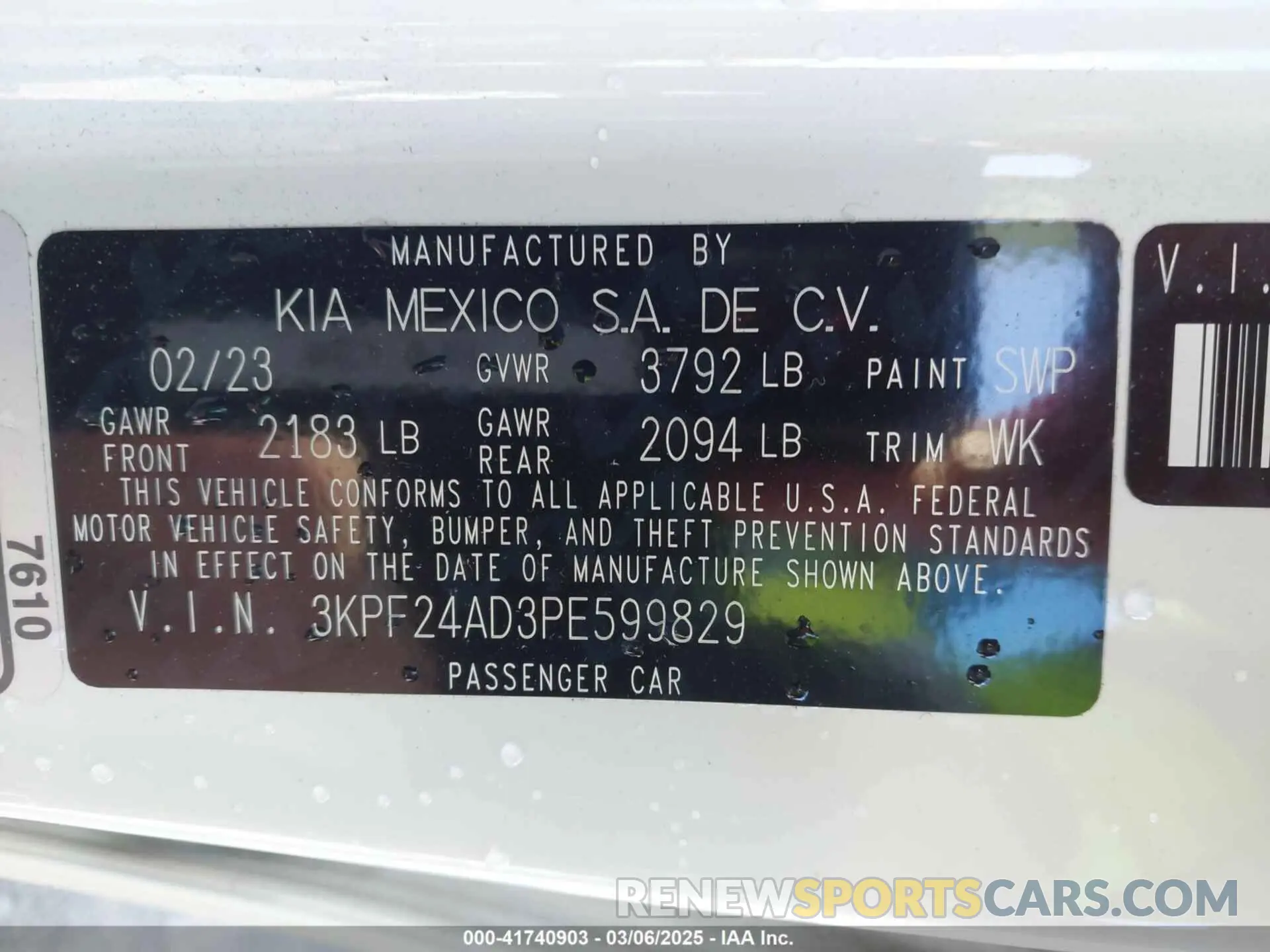 9 Photograph of a damaged car 3KPF24AD3PE599829 KIA FORTE 2023