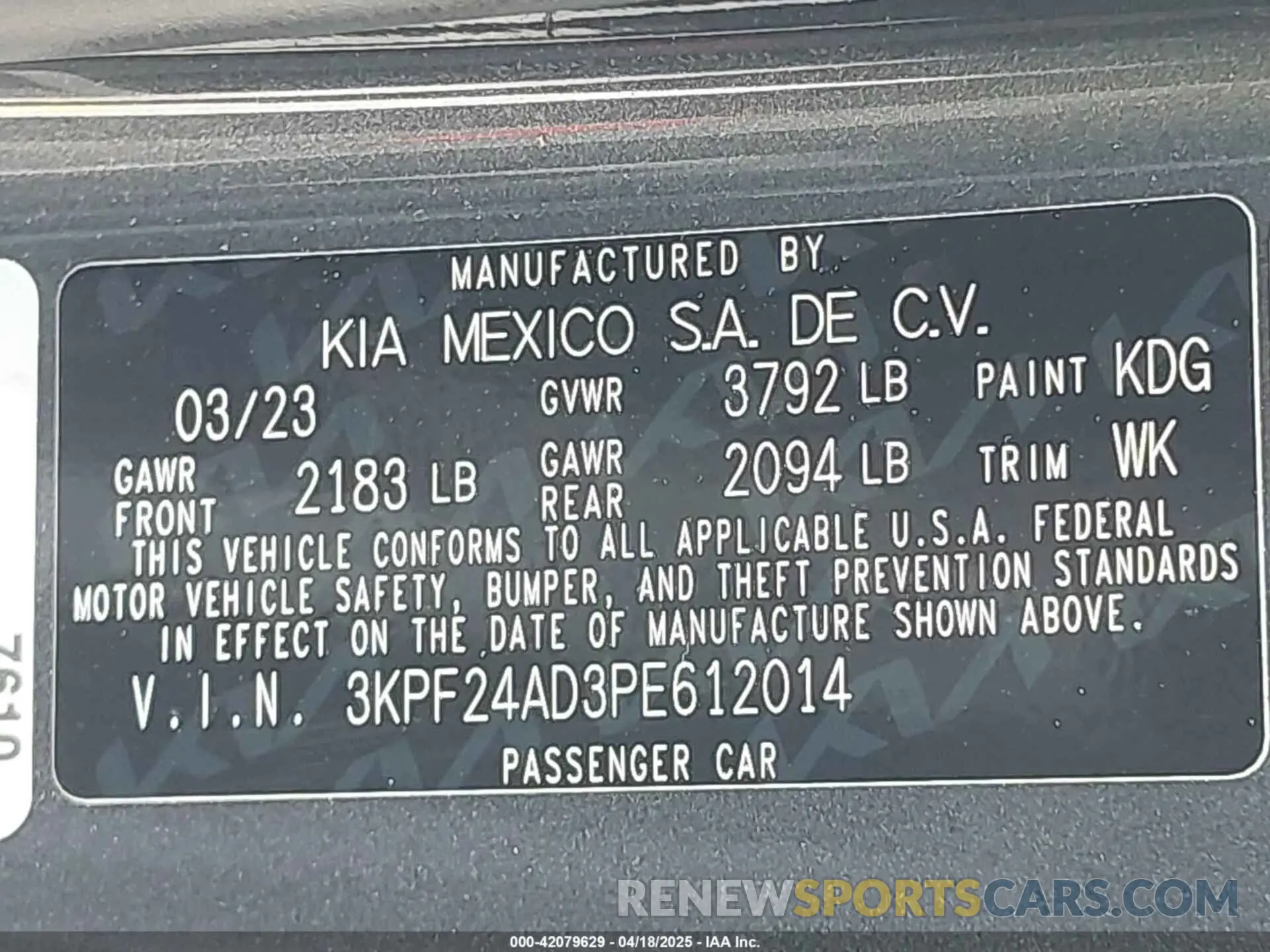 9 Photograph of a damaged car 3KPF24AD3PE612014 KIA FORTE 2023