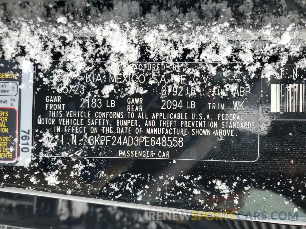 14 Photograph of a damaged car 3KPF24AD3PE648558 KIA FORTE 2023