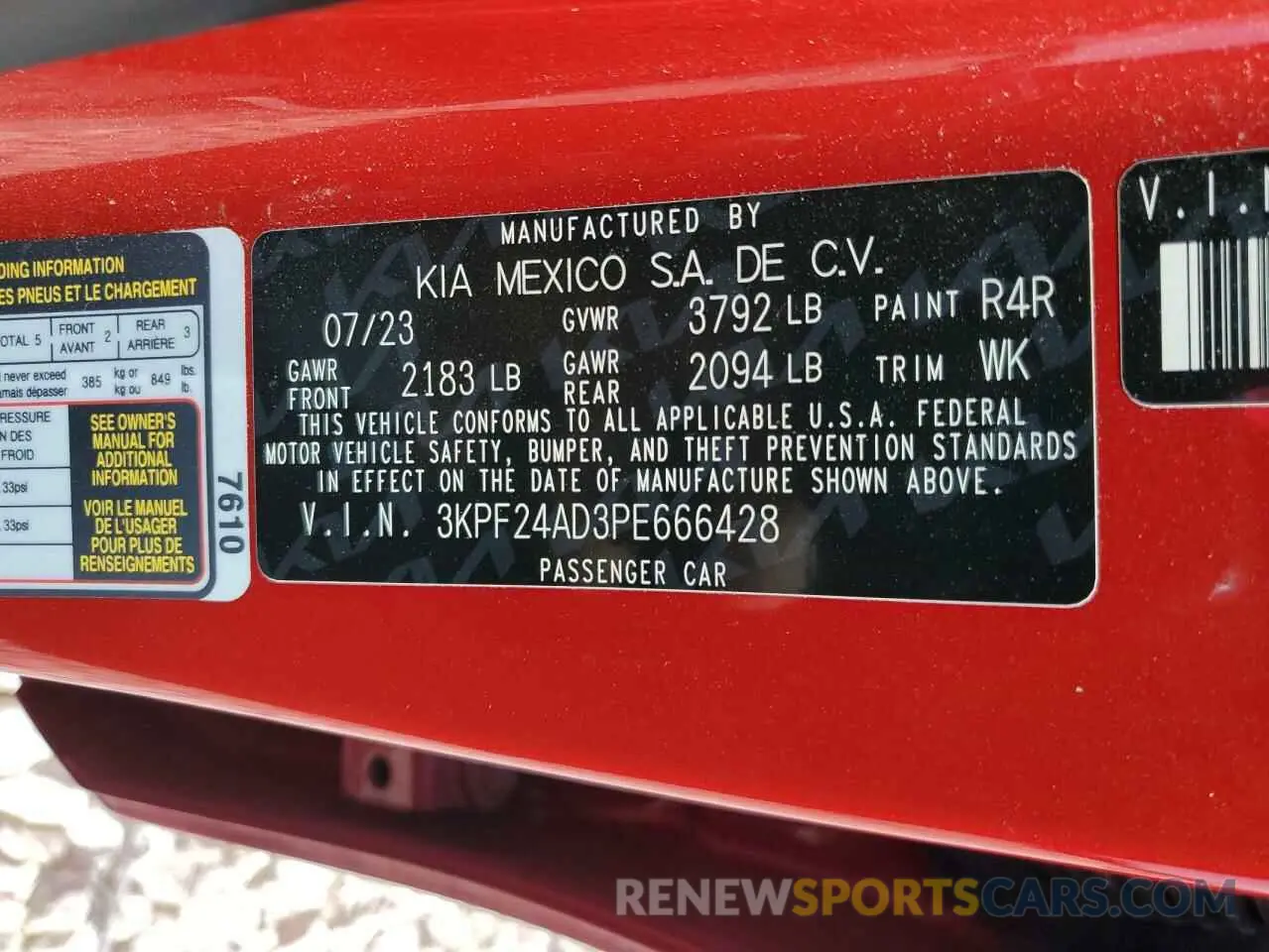 12 Photograph of a damaged car 3KPF24AD3PE666428 KIA FORTE 2023