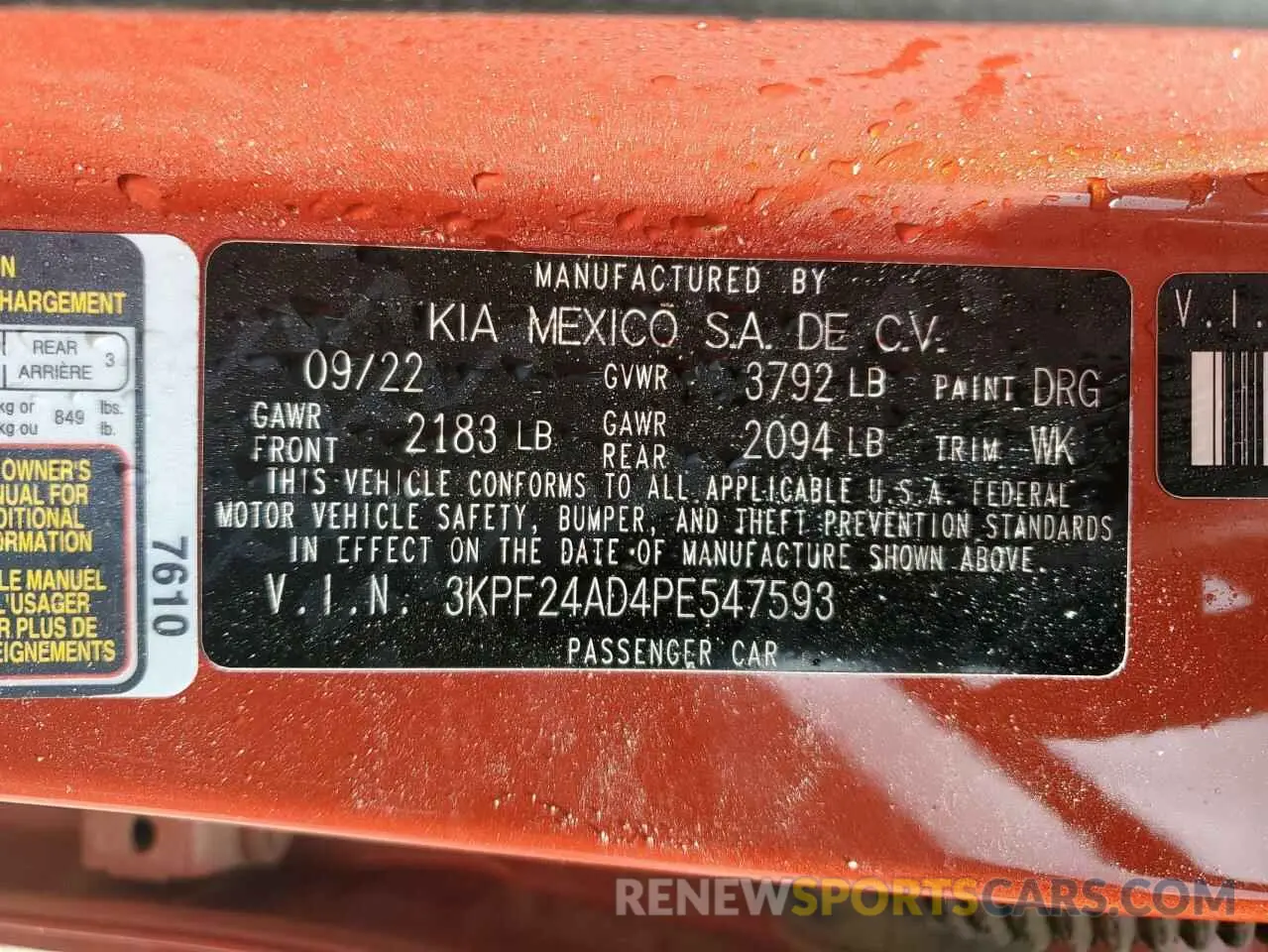 12 Photograph of a damaged car 3KPF24AD4PE547593 KIA FORTE 2023