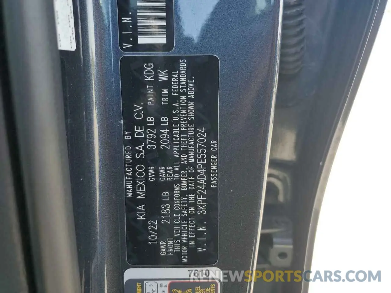 12 Photograph of a damaged car 3KPF24AD4PE557024 KIA FORTE 2023