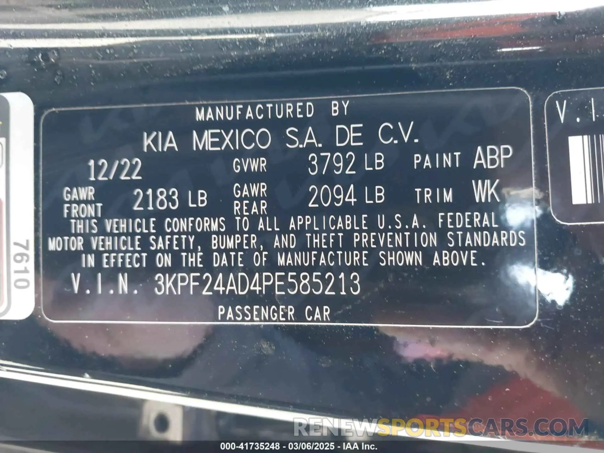 9 Photograph of a damaged car 3KPF24AD4PE585213 KIA FORTE 2023